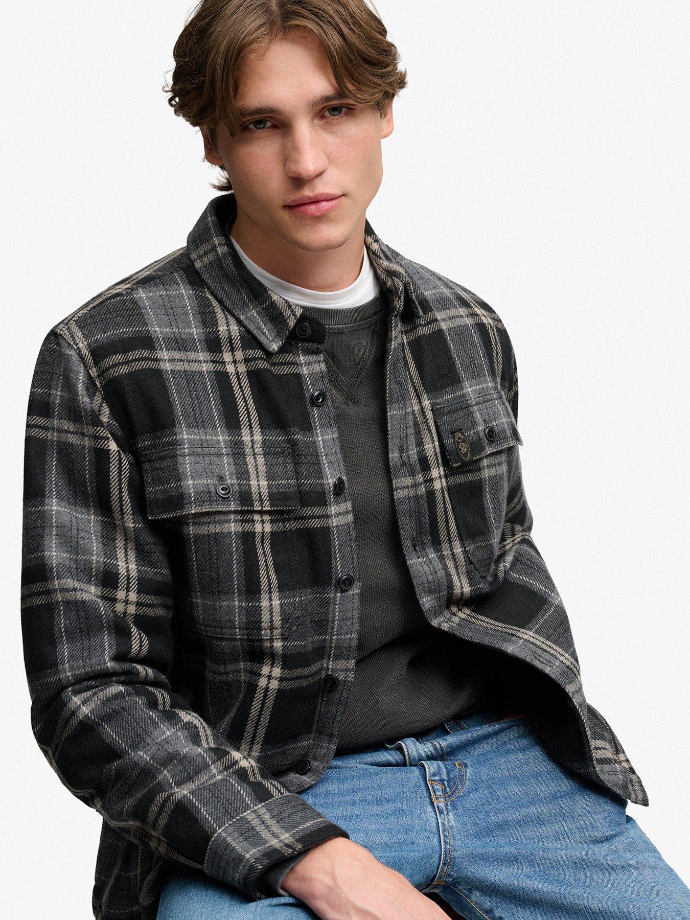 Image 4 of 6 of Superdry Borg Lined Miller Overshirt - Black