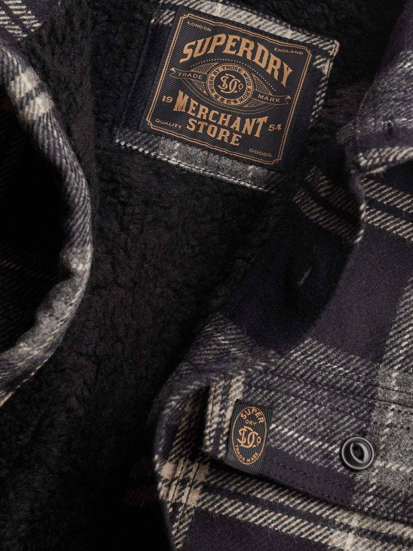 Image 6 of 6 of Superdry Borg Lined Miller Overshirt - Black