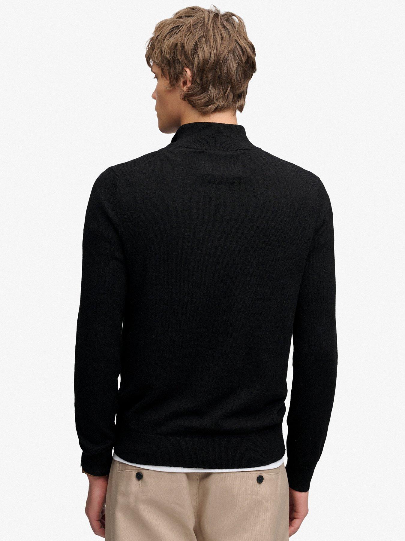 Image 2 of 6 of Superdry Essential Lightweight 1/2 Zip Knitted Jumper - Black