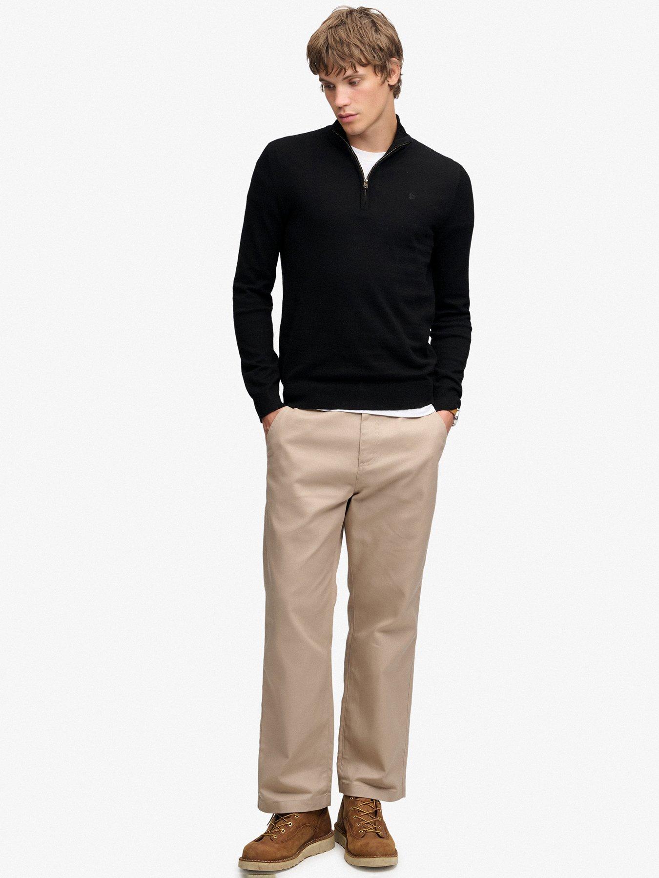 Image 3 of 6 of Superdry Essential Lightweight 1/2 Zip Knitted Jumper - Black