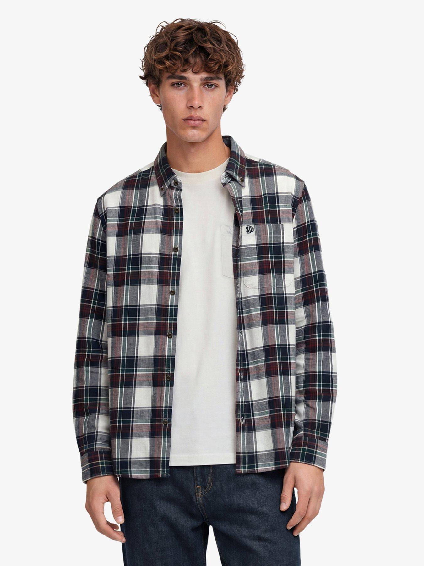 Superdry Long Sleeve Cotton Lumberjack Shirt, Black, Size Xl, Men