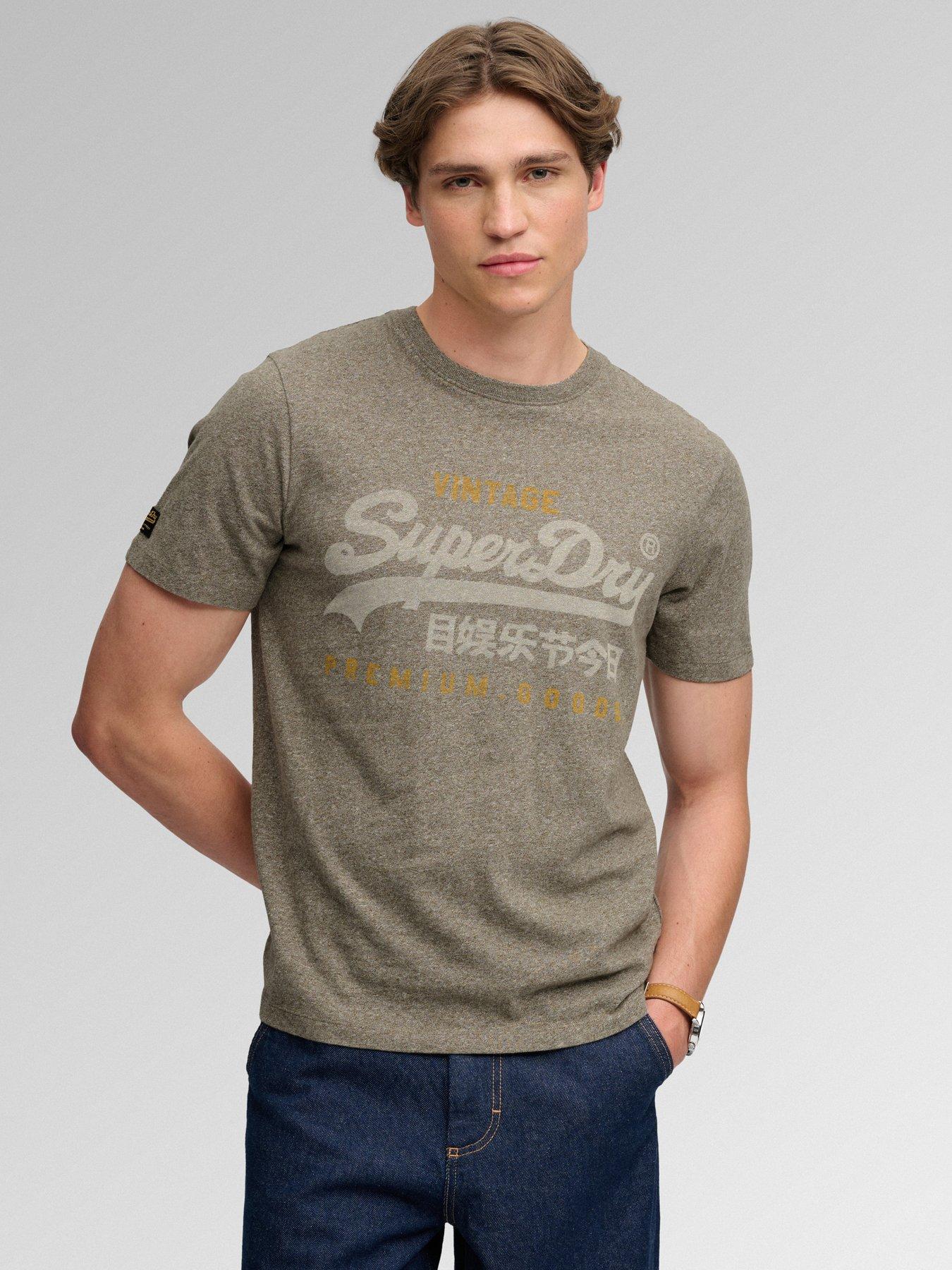Superdry Vintage Logo Heritage Relaxed T-Shirt, Green, Size M, Men