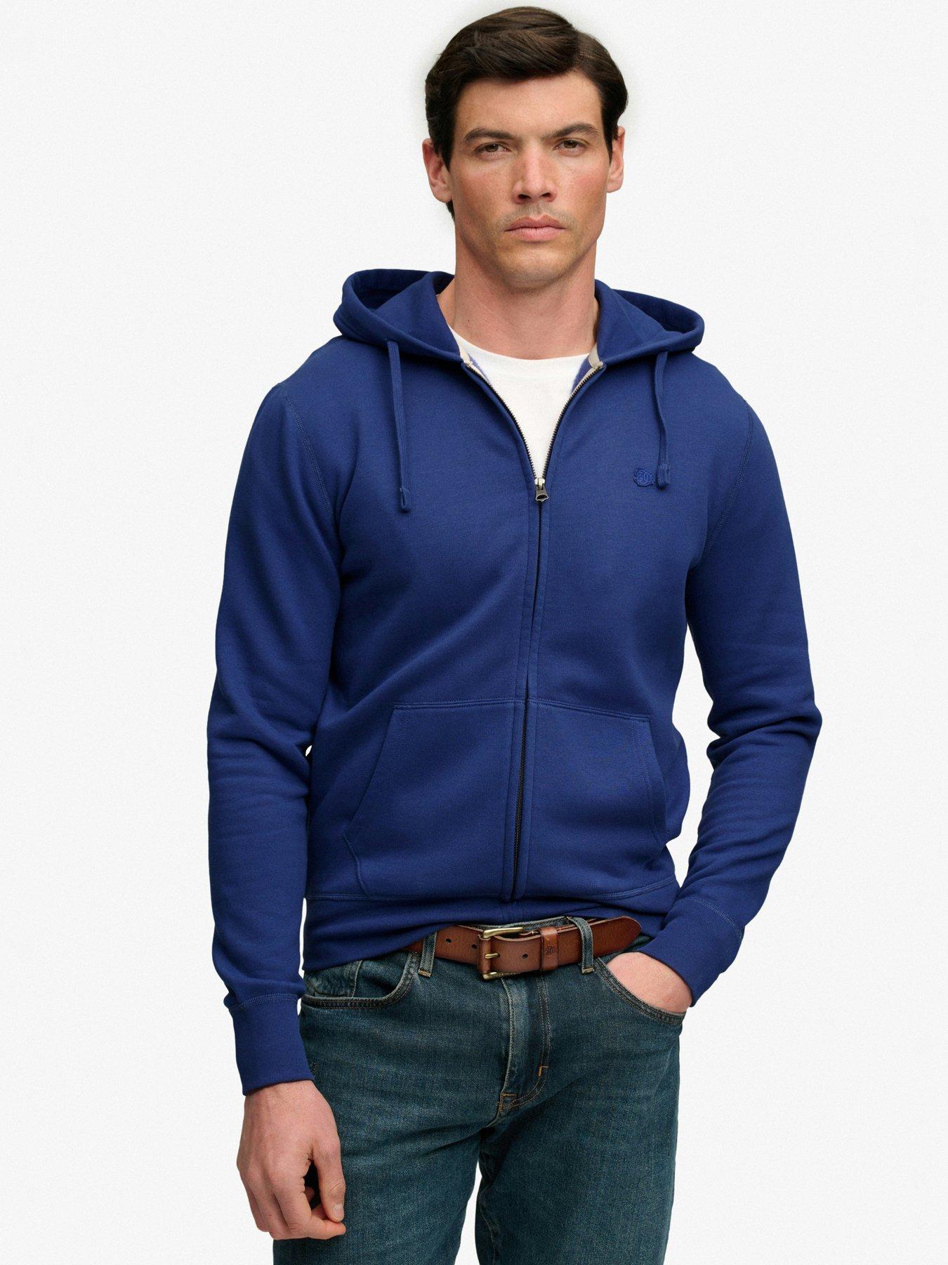 Superdry Essential SD Co Logo Zip Hoodie - Summit Blue