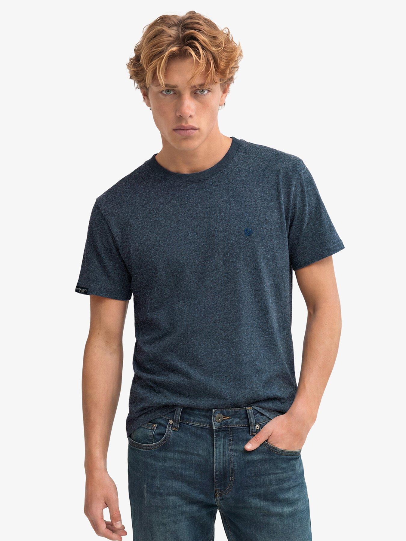 Image 1 of 6 of Superdry Men's Essential SDCO Embroidered Logo Crew Neck T-Shirt - Blue