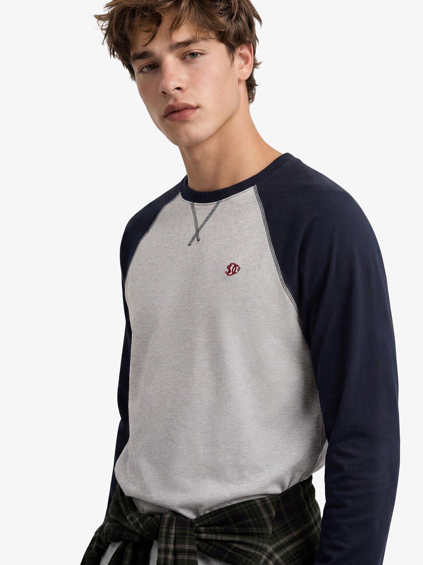 Image 1 of 5 of Superdry Vintage Athletic Baseball Long Sleeve T-Shirt - Grey/Navy
