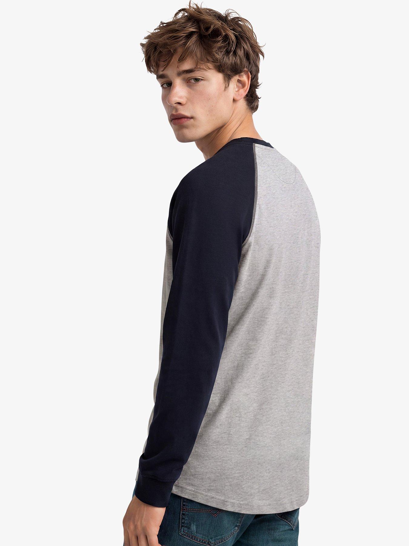 Image 2 of 5 of Superdry Vintage Athletic Baseball Long Sleeve T-Shirt - Grey/Navy