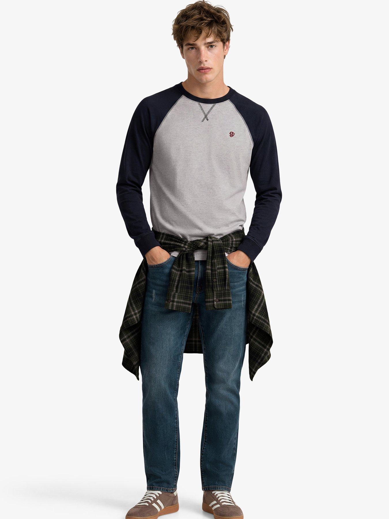 Image 3 of 5 of Superdry Vintage Athletic Baseball Long Sleeve T-Shirt - Grey/Navy