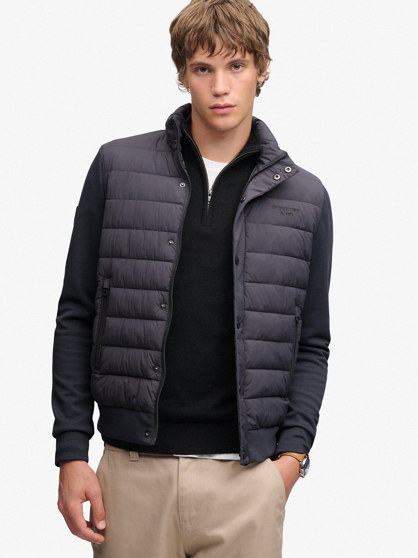 Superdry Interlock Hybrid Jacket - Dark Grey