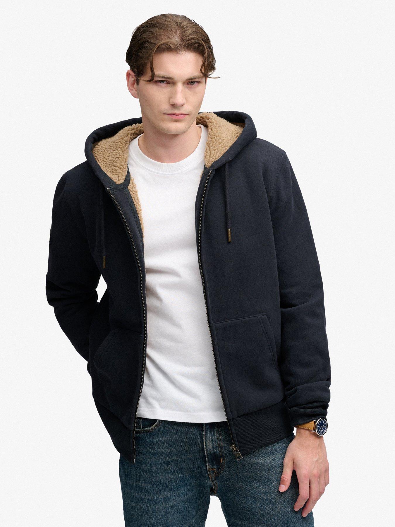 Superdry Men's Eclipse Navy Borg Lined Zip Hoodie - Image 5