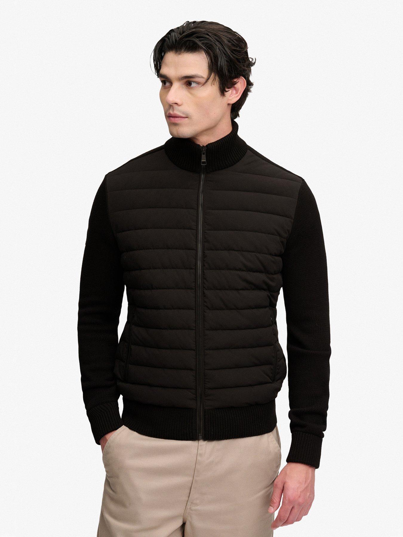 Image 1 of 7 of Superdry Superdry Cardigan Hybrid Jacket - Black