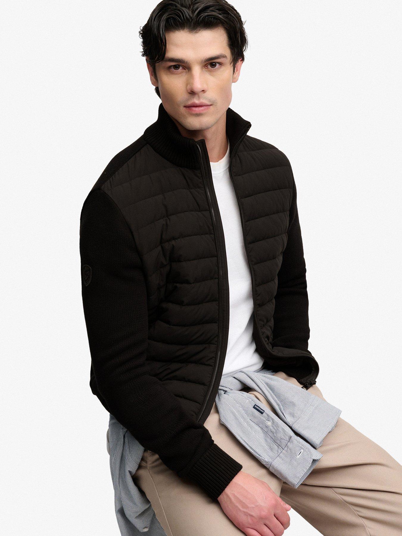 Image 3 of 7 of Superdry Superdry Cardigan Hybrid Jacket - Black