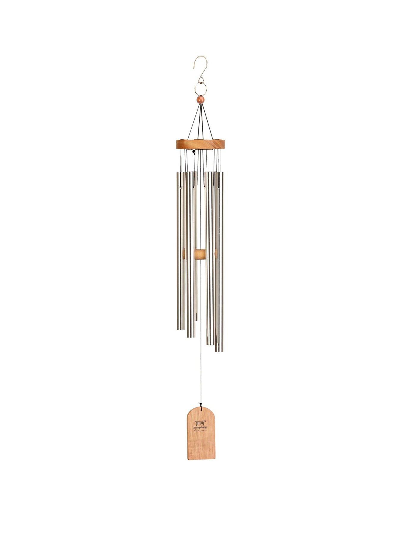 Image 2 of 2 of Panacea 69cm Wood & Aluminium Wind Chime- Silver