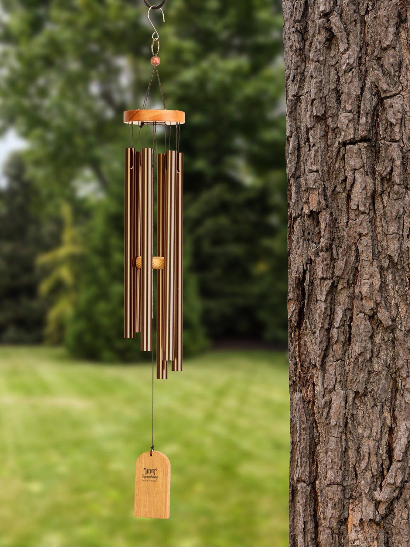 Image 1 of 2 of Panacea 69cm Wood & Aluminium Wind Chime- Bronze