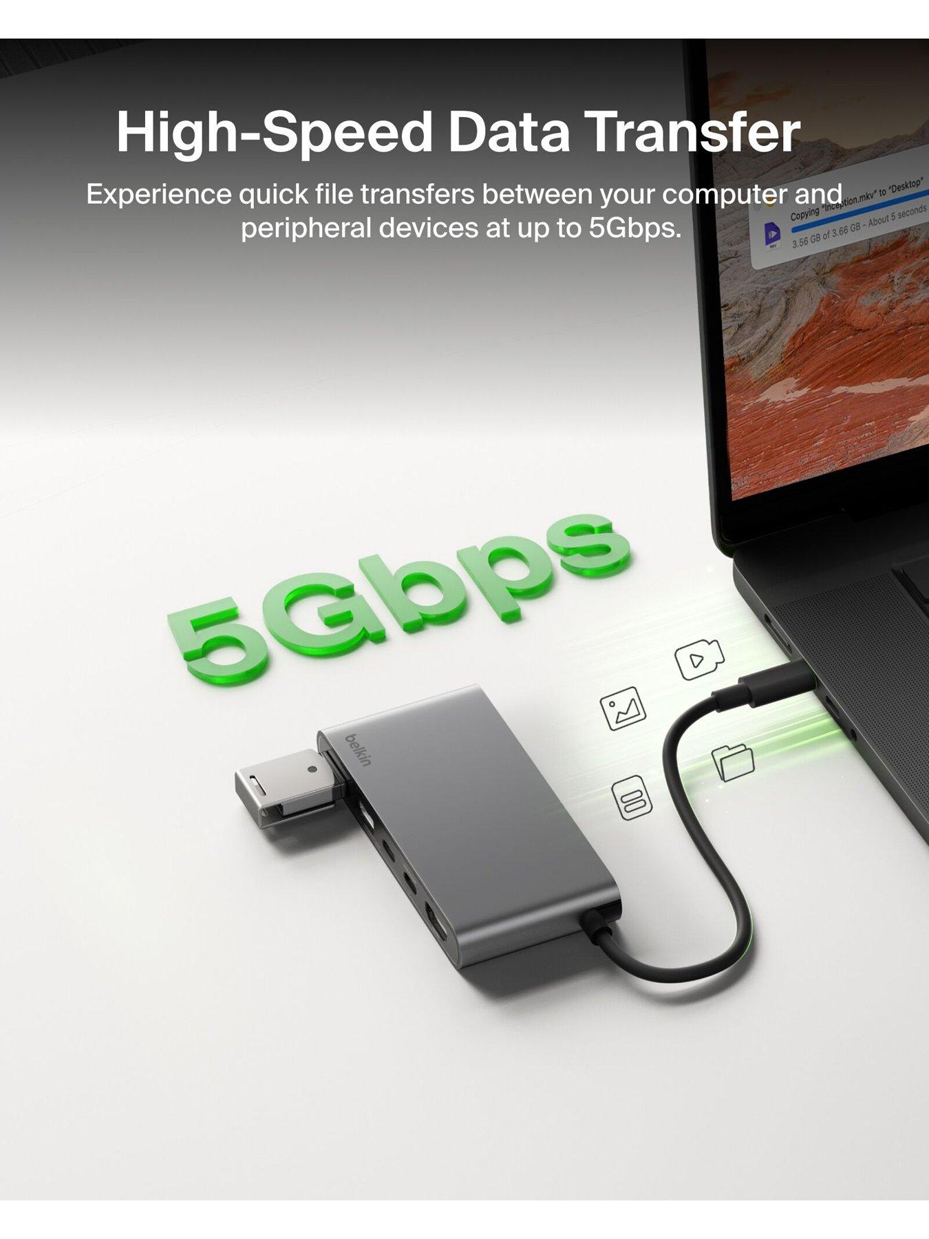 Image 2 of 6 of Belkin Belkin 5 Port USB C Hub, HDMI, USB A &amp; Dual USB C Ports