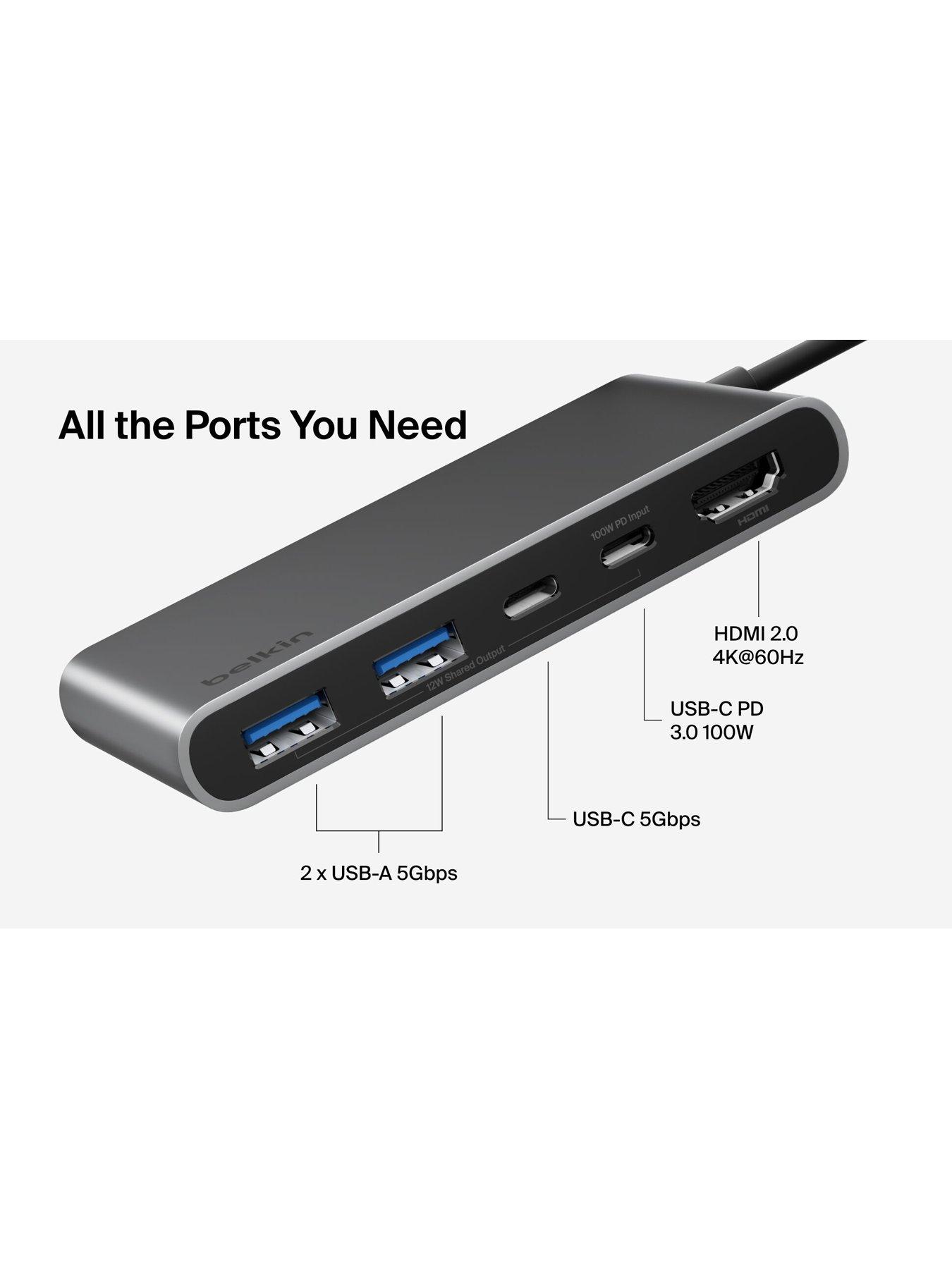 Image 3 of 6 of Belkin Belkin 5 Port USB C Hub, HDMI, USB A &amp; Dual USB C Ports