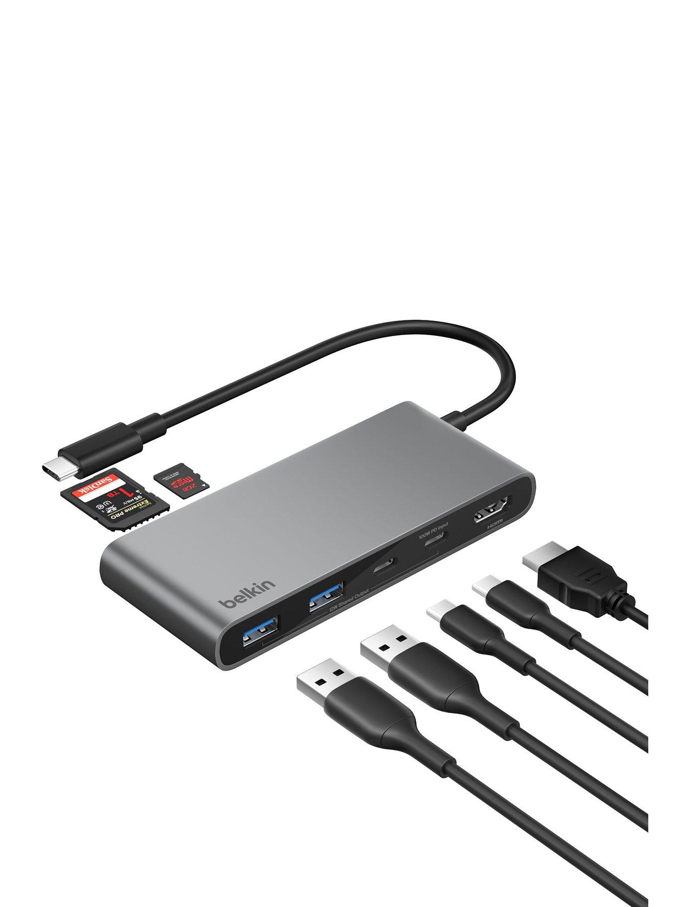 Image 1 of 6 of Belkin 7 Port USB C Hub, HDMI, USB A, USB C &amp; SD Card Reader