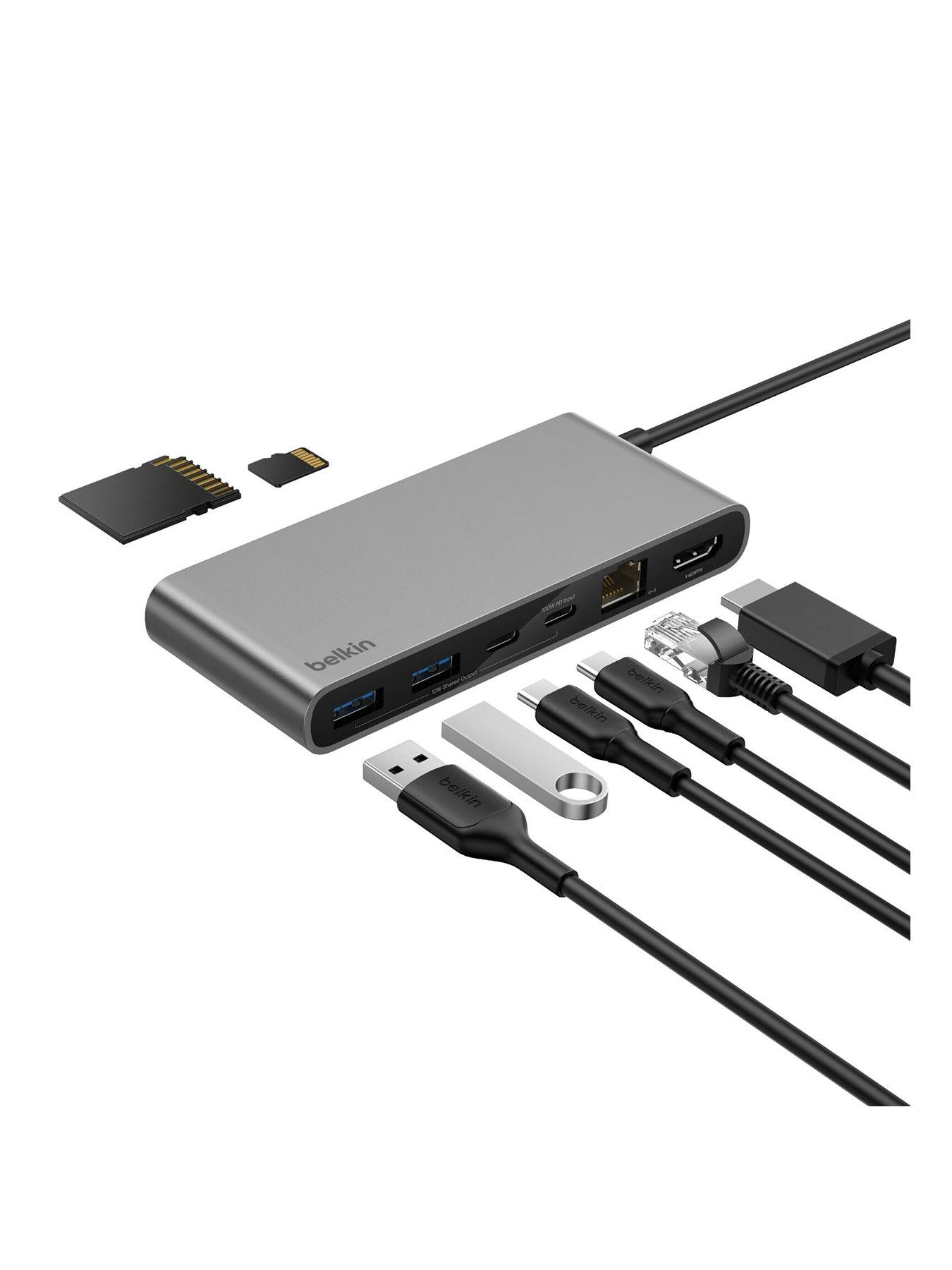 Belkin 8 Port Usb C Hub, Hdmi, Ethernet, Usb A & Sd Card Reader