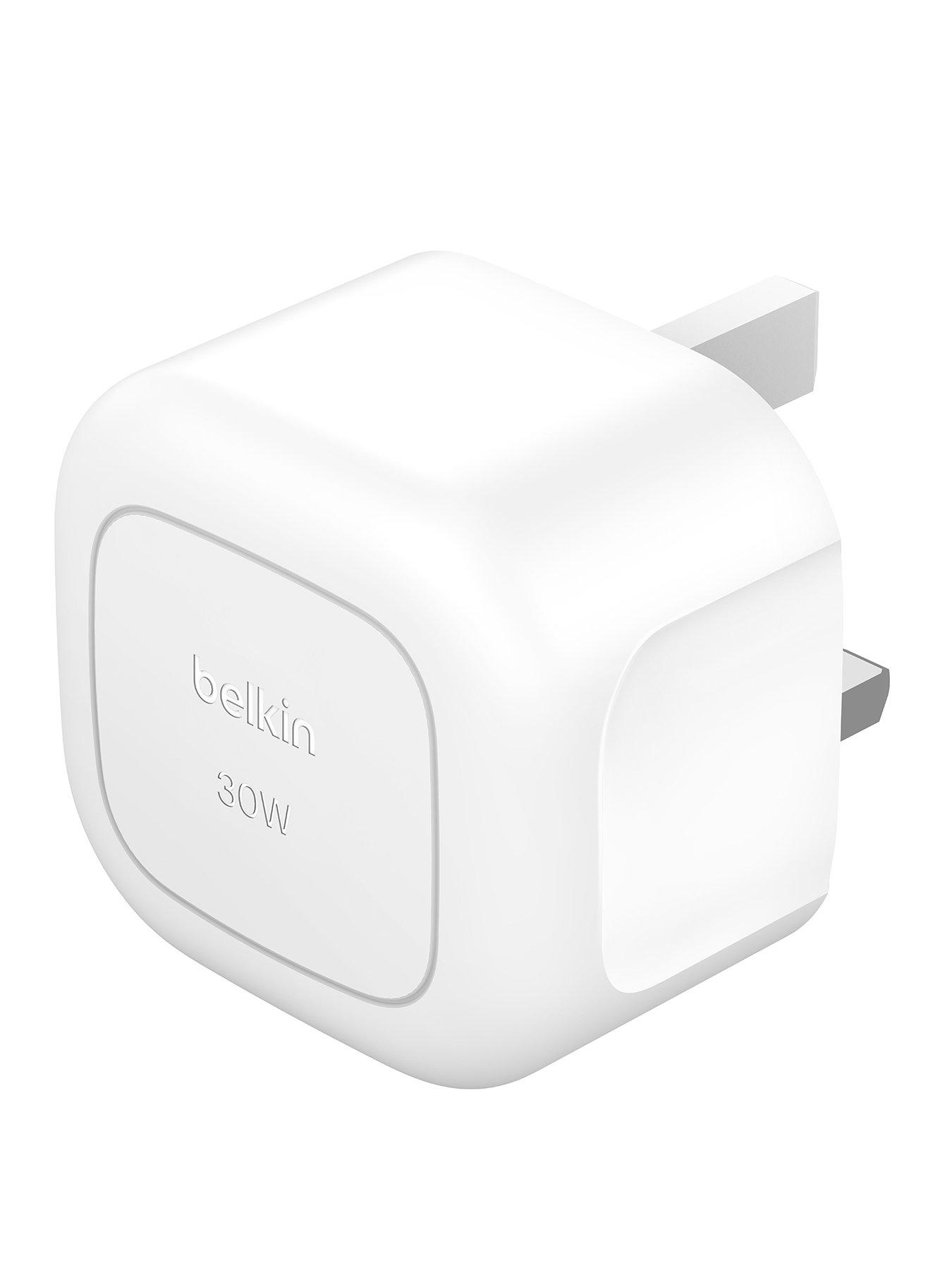 Image 1 of 5 of Belkin Belkin 30W USB-C Mains Charger, Folding Pins + Lightning Cable, White