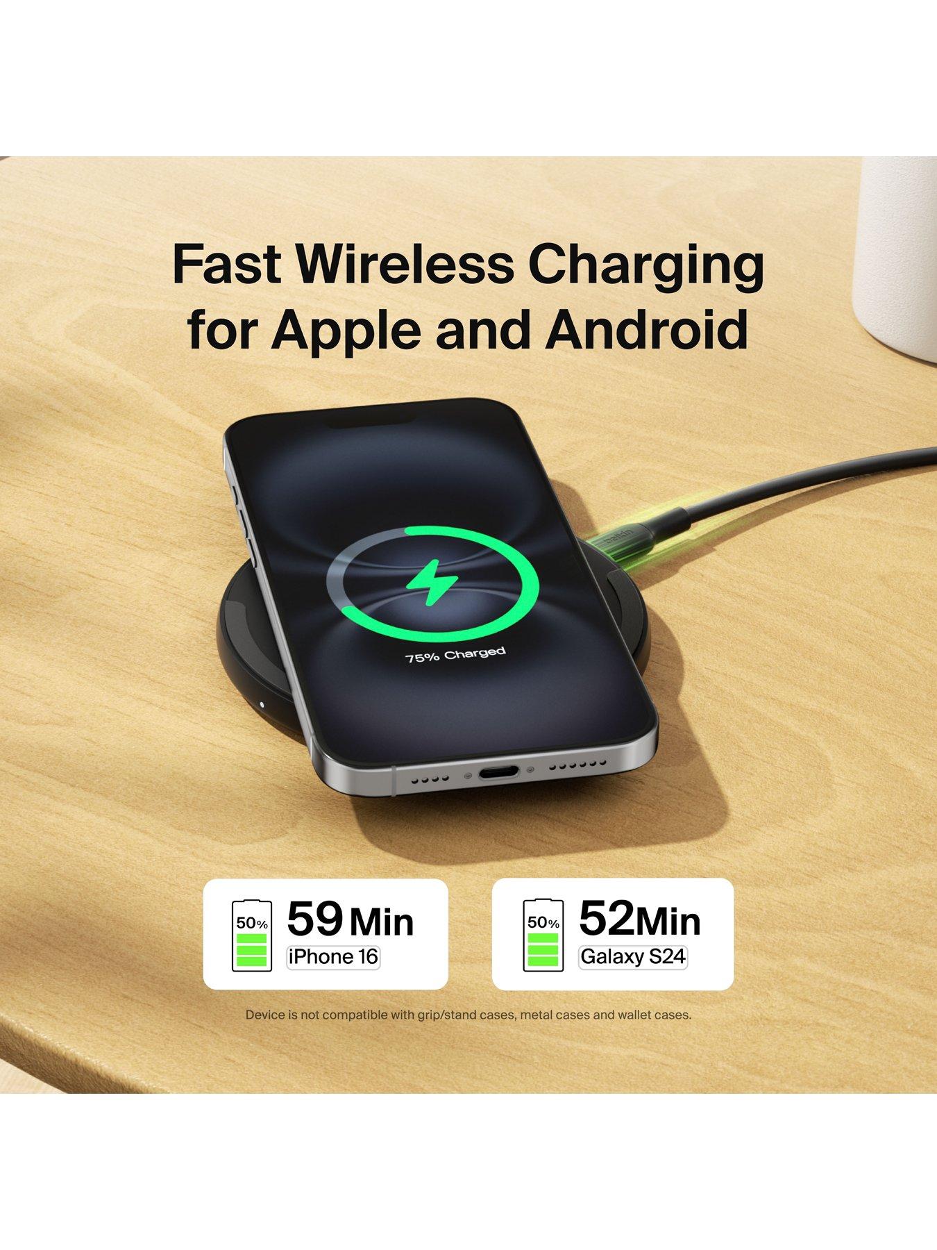 Image 3 of 6 of Belkin 15W Fast Wireless Charger Pad with Mains Adapter