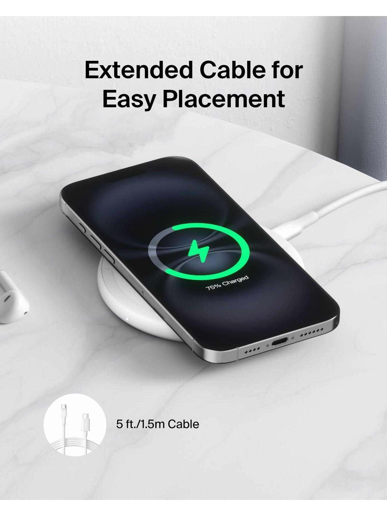 Image 4 of 6 of Belkin 15W Fast Wireless Charger Pad with Mains Adapter