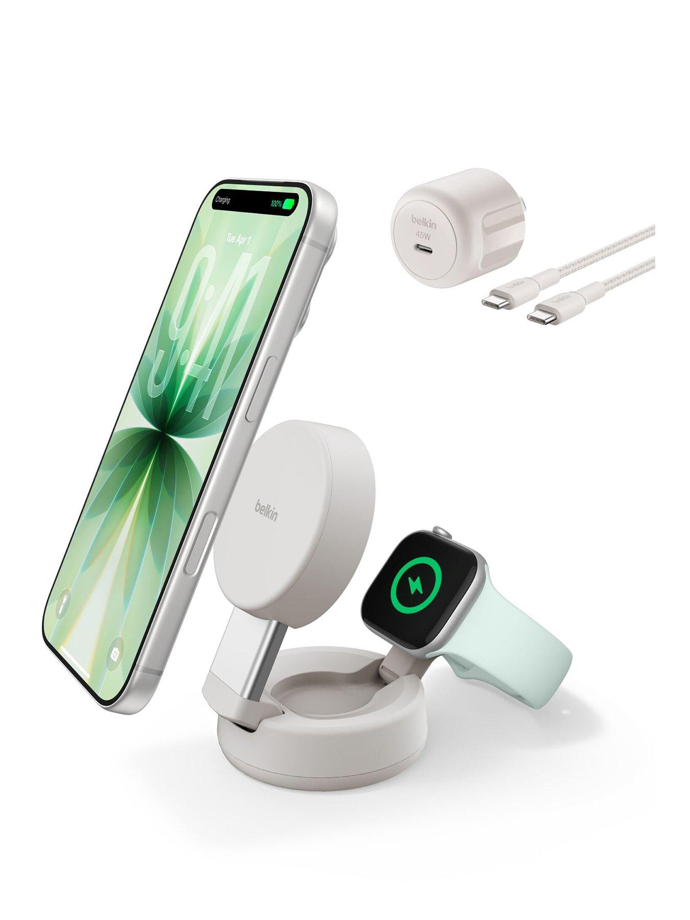 Belkin Belkin 25W Qi2 2 in 1 Folding Charger with Apple Watch Charger, Sand