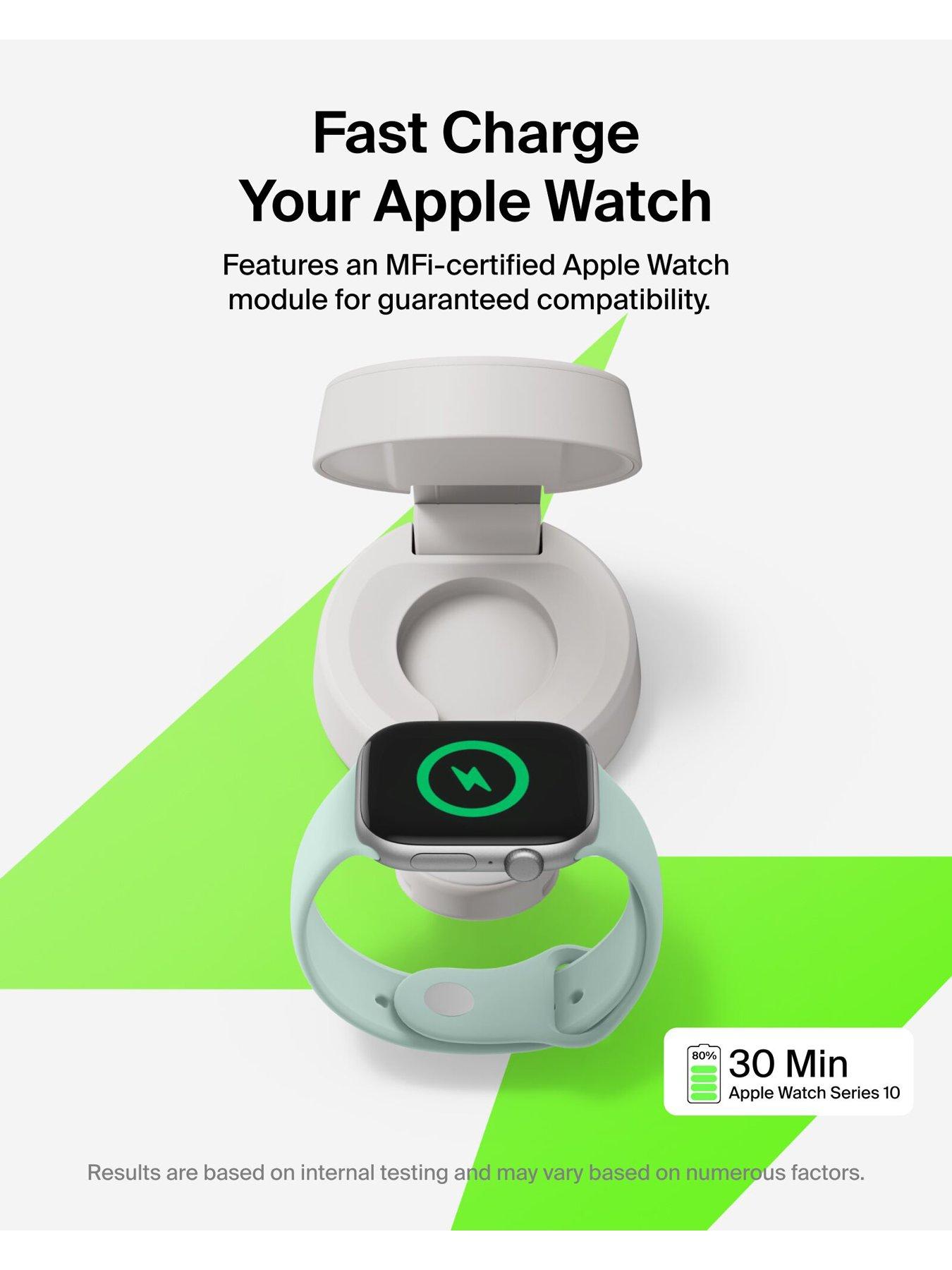 Image 5 of 6 of Belkin 25W Qi2 2-in-1 Folding Wireless Charger with Apple Watch Charger - Sand