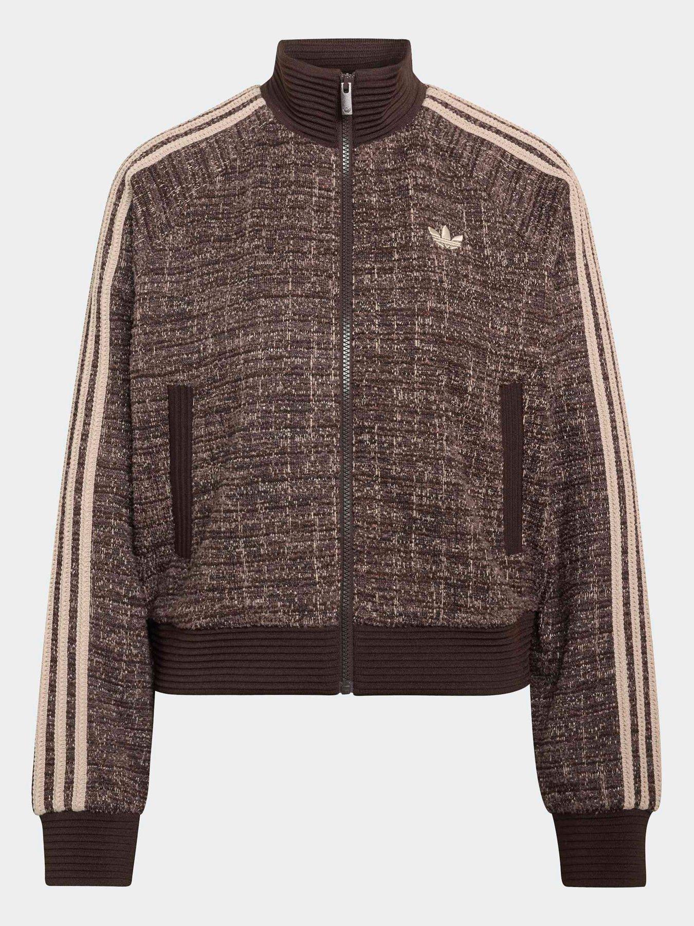 Image 7 of 7 of adidas Originals Womens Boucle Vintage Track Top - Brown