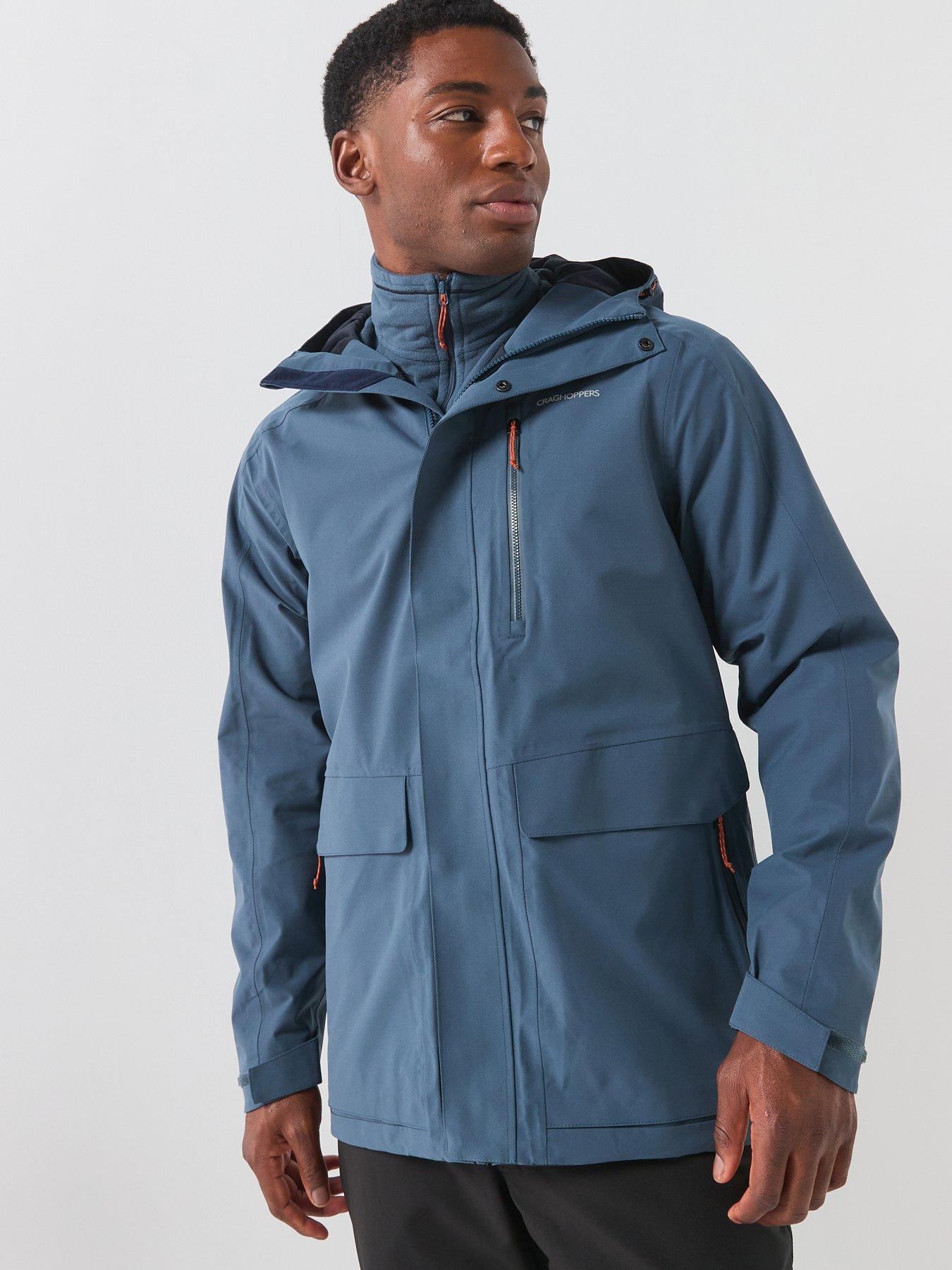 Craghoppers Mens Waterproof Hooded Full Zip Shell Jacket, Blue, Size 2Xl, Men