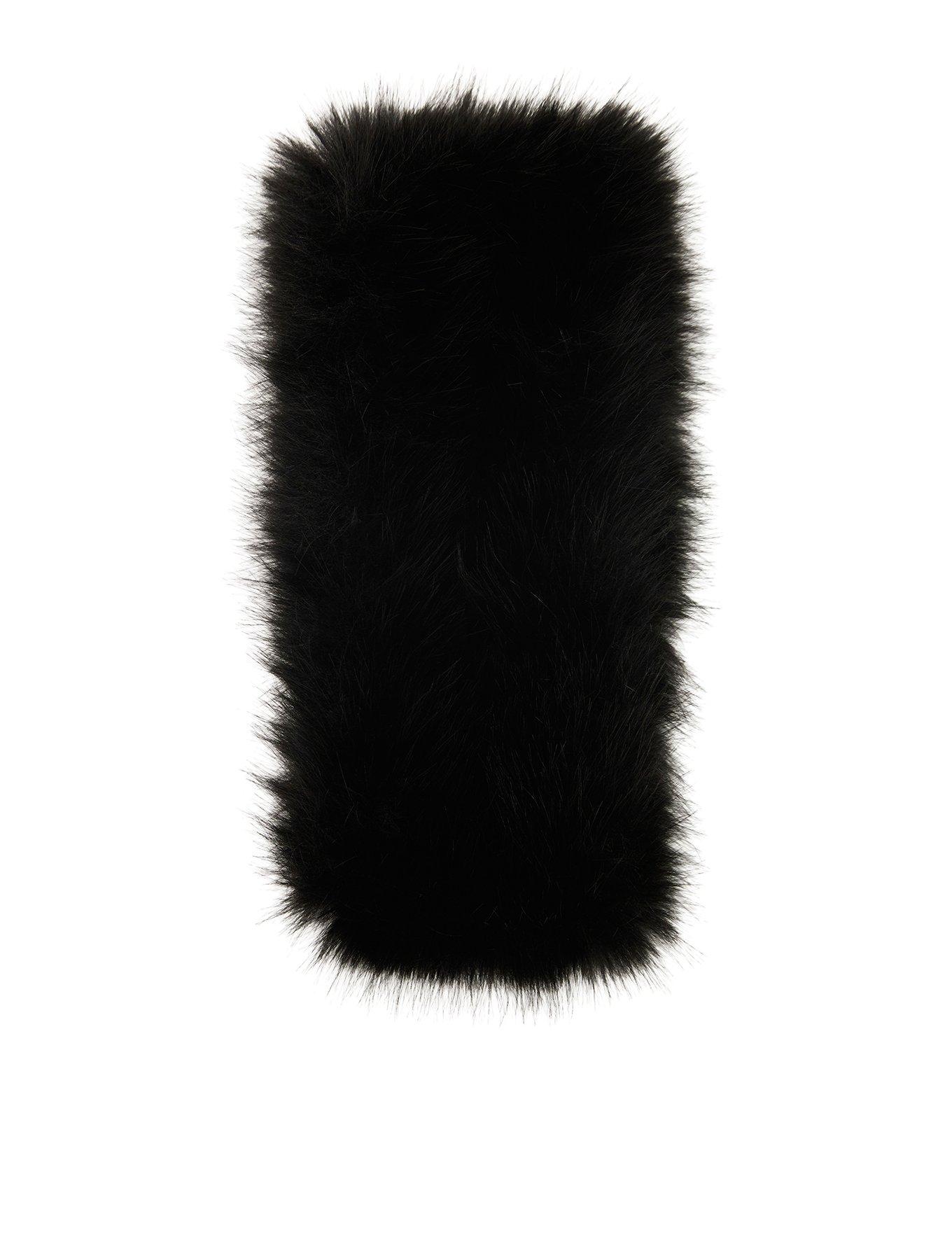 Image 1 of 1 of Barbour International Womens Cyrus Faux Fur Wide Headband - Black
