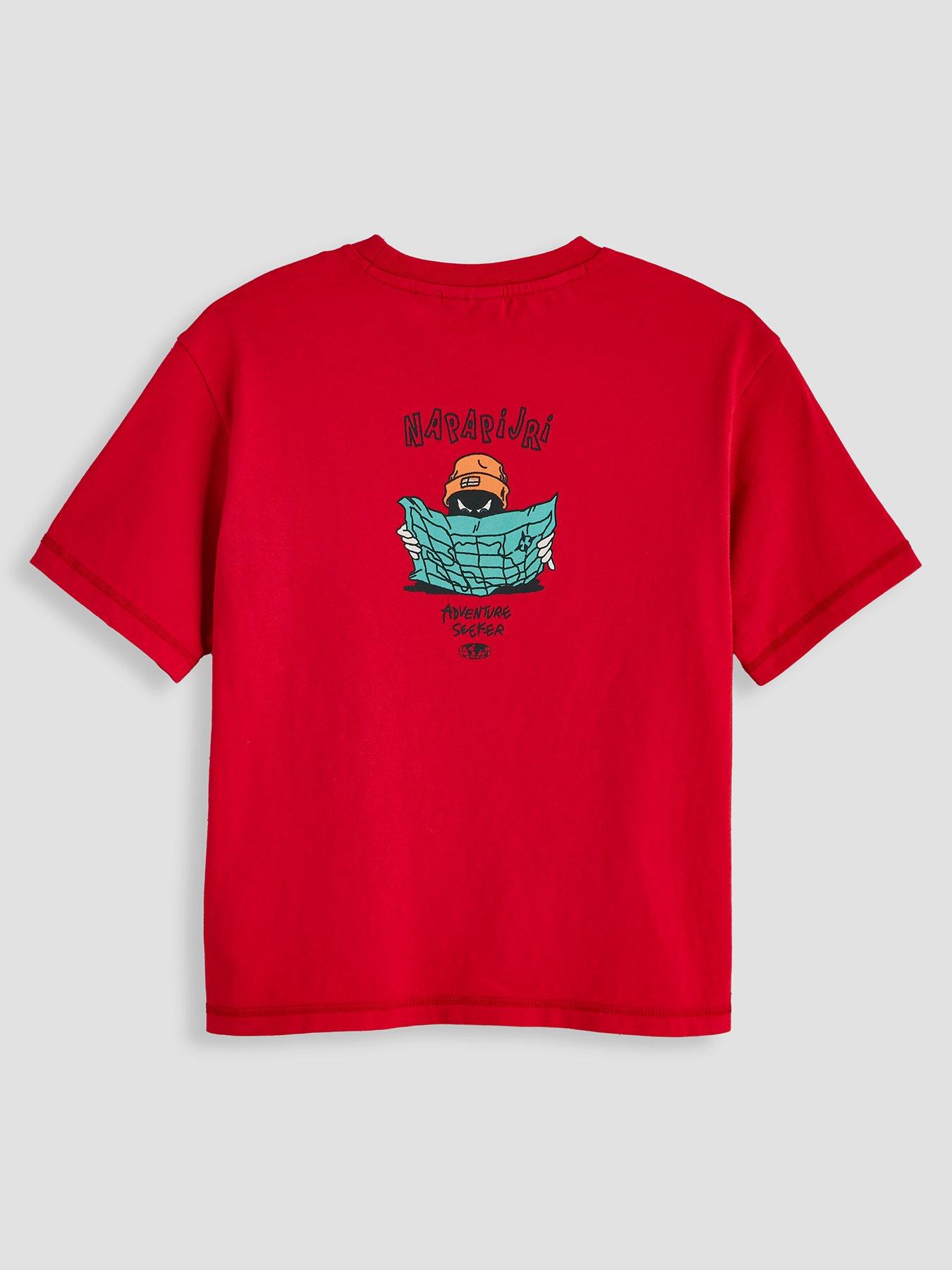 Image 2 of 4 of NAPAPIJRI Boys Logo Graphic T-Shirt - Red