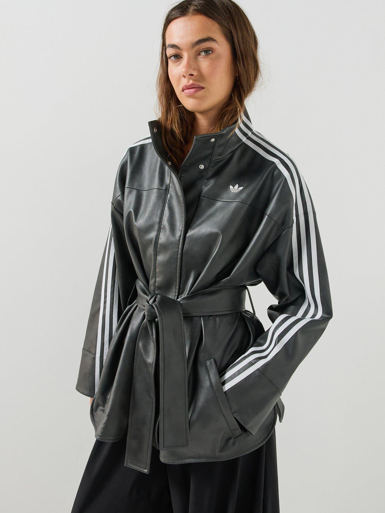 Image 1 of 7 of adidas Originals Womens Pleather Jacket - Black