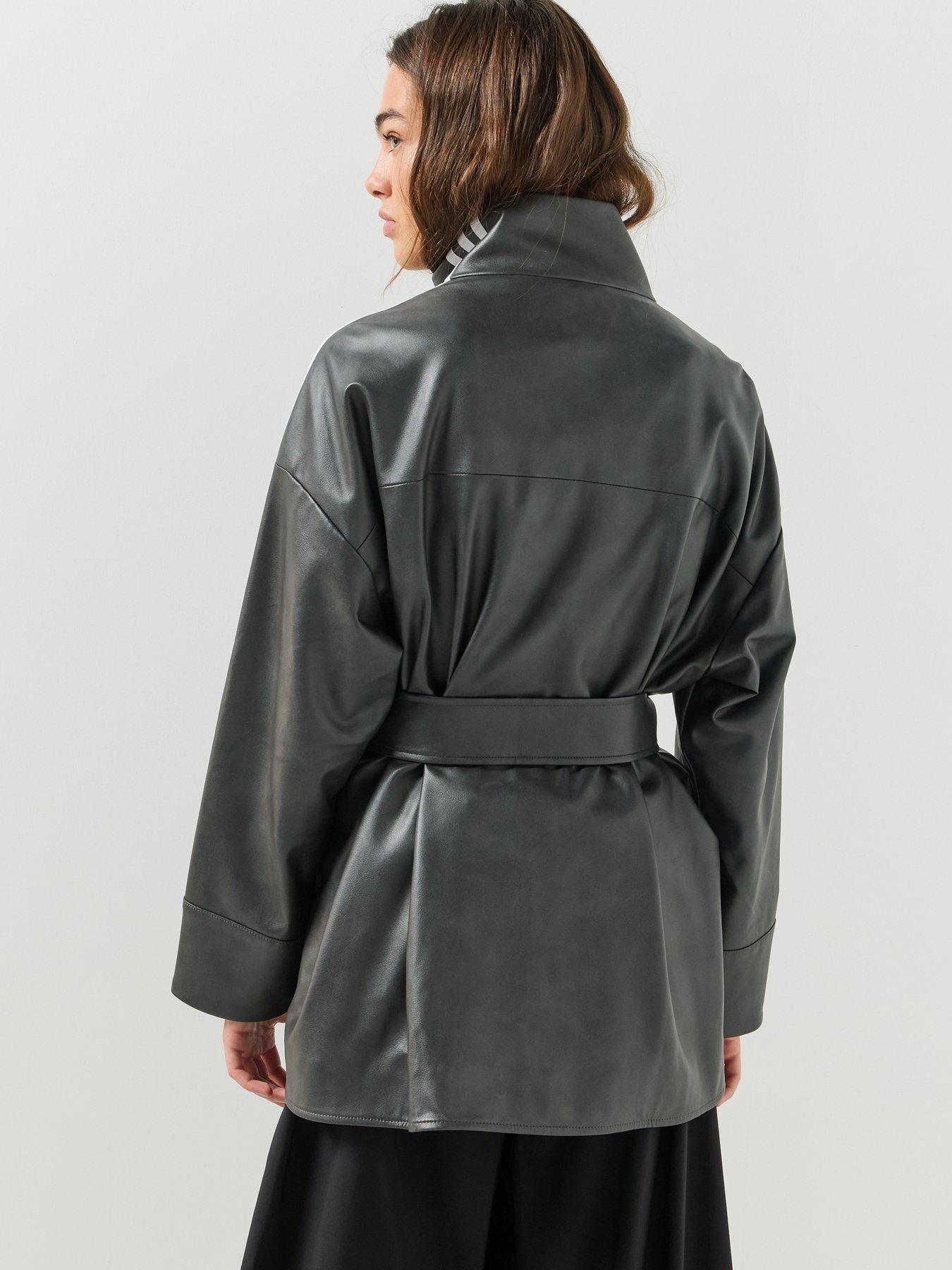 Image 2 of 7 of adidas Originals Womens Pleather Jacket - Black