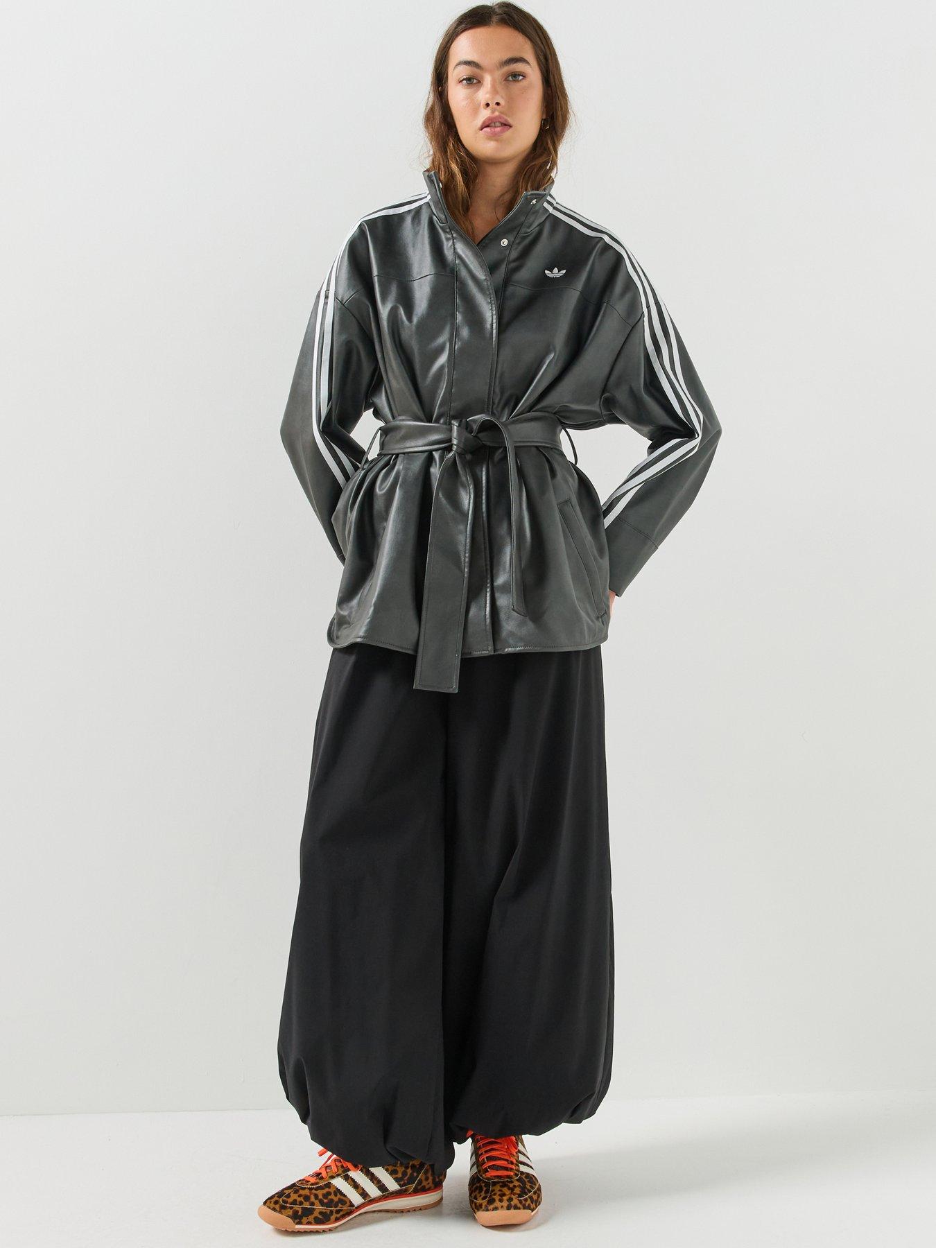 Image 3 of 7 of adidas Originals Womens Pleather Jacket - Black