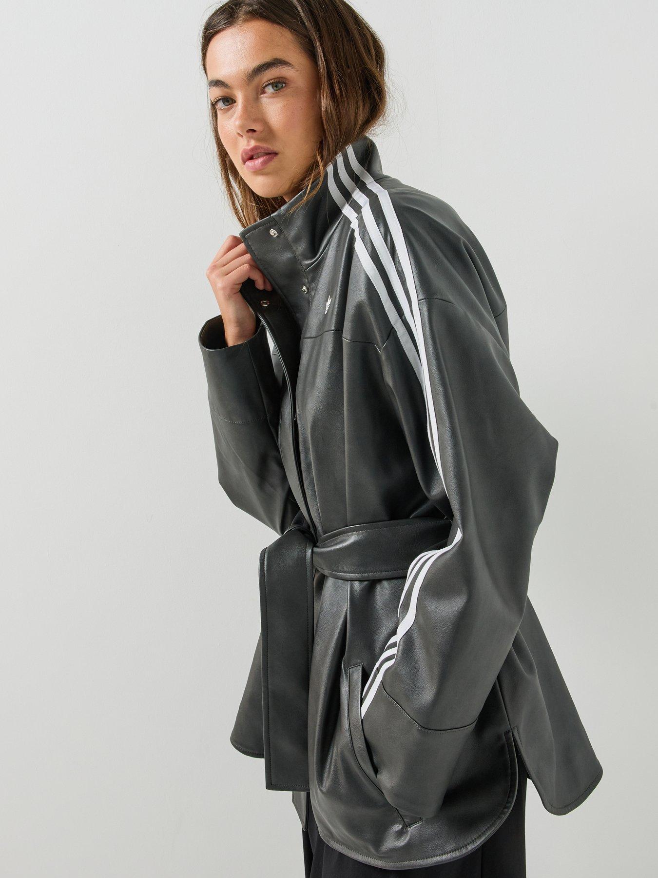Image 4 of 7 of adidas Originals Womens Pleather Jacket - Black
