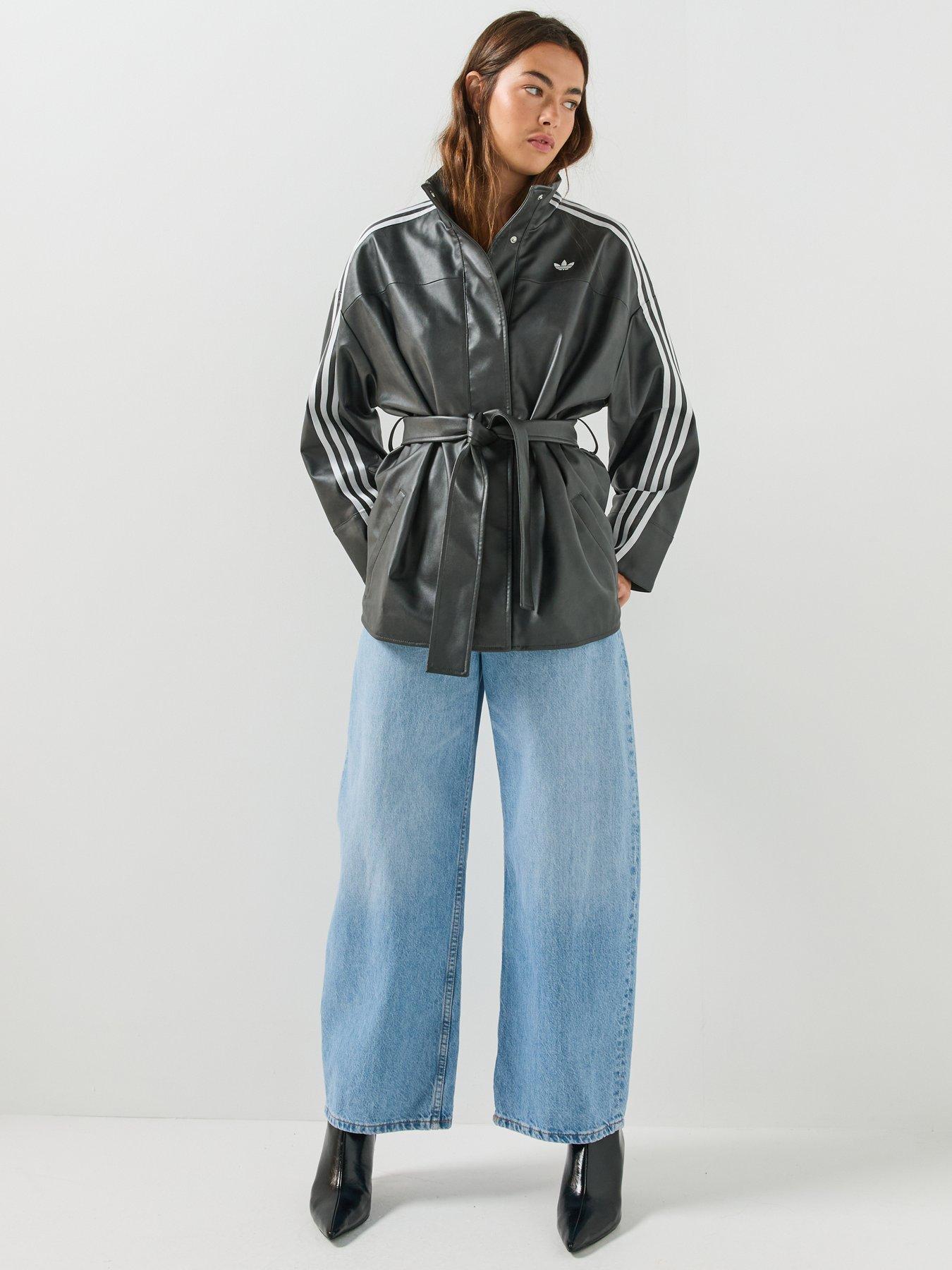 Image 6 of 7 of adidas Originals Womens Pleather Jacket - Black