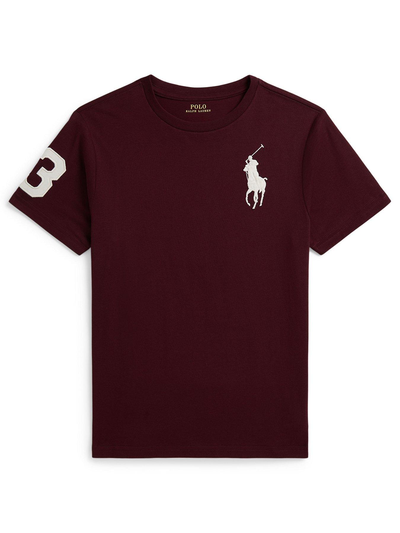 Polo Ralph Lauren Boys Large Pony Short Sleeve T-shirt - Dark Red