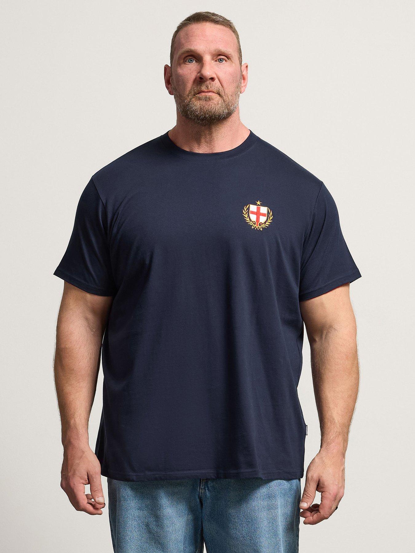 BadRhino England Crest T-Shirt, Blue, Size 5-6Xl, Men