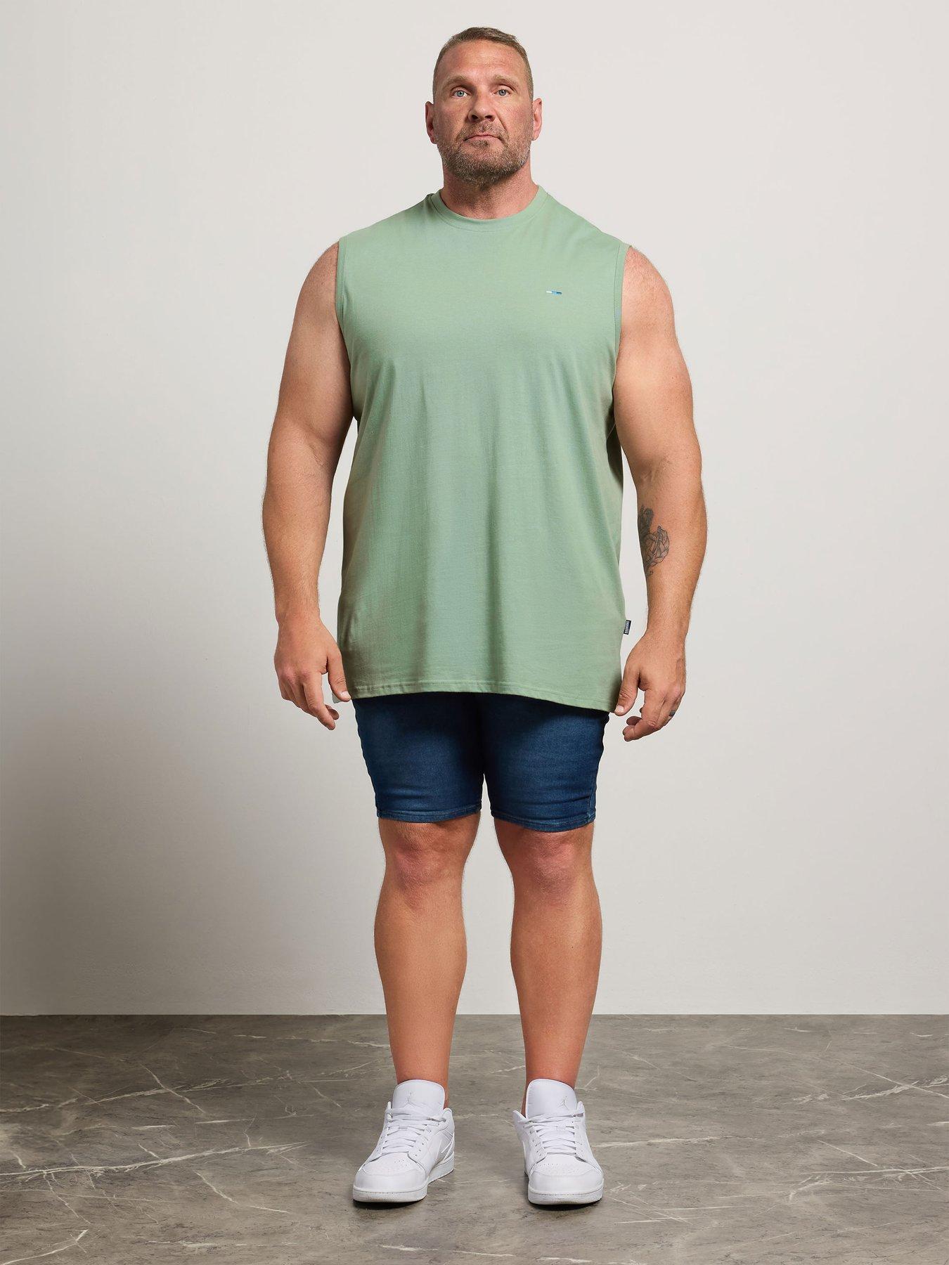 Image 3 of 4 of BadRhino Men's Extra Long Sleeveless Muscle Vest - Green