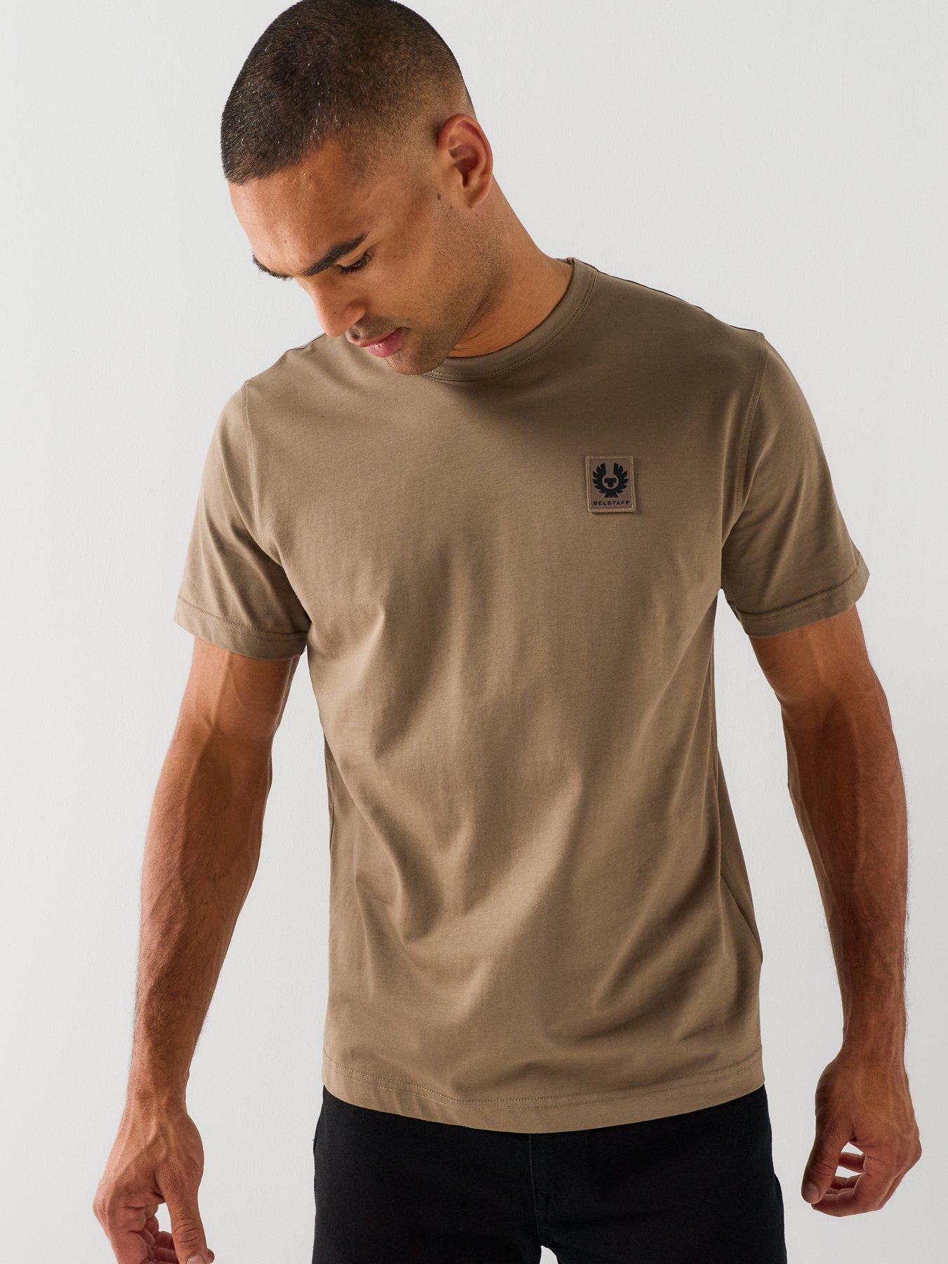 Image 1 of 4 of Belstaff Left Chest Patch Logo Regular Fit T-Shirt - Beige