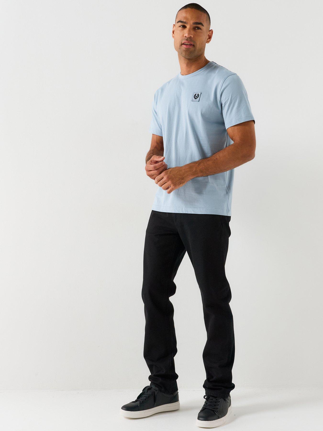 Image 3 of 5 of Belstaff Left Chest Patch Logo Regular Fit T-Shirt - Light Blue