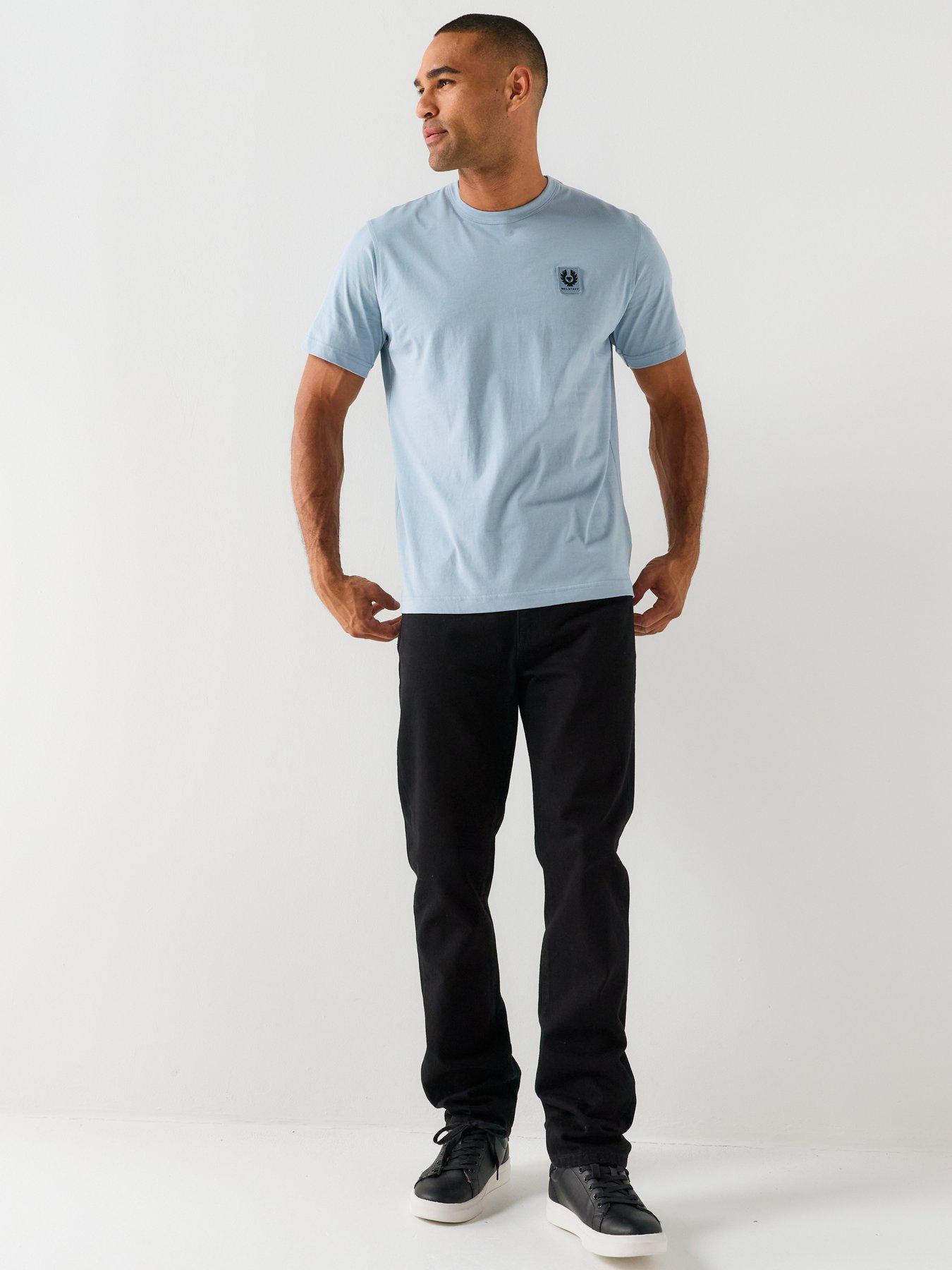 Image 5 of 5 of Belstaff Left Chest Patch Logo Regular Fit T-Shirt - Light Blue