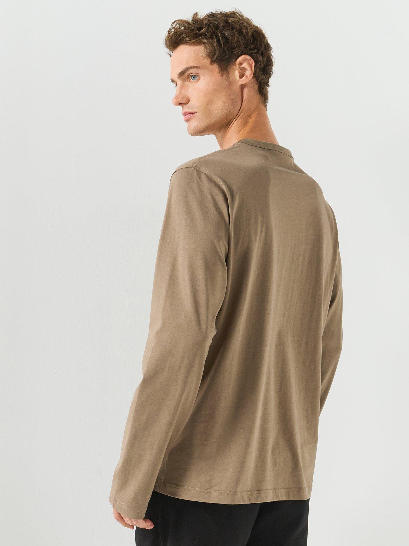 Image 2 of 5 of Belstaff Logo Patch Regular Fit Long Sleeve T-shirt - Beige