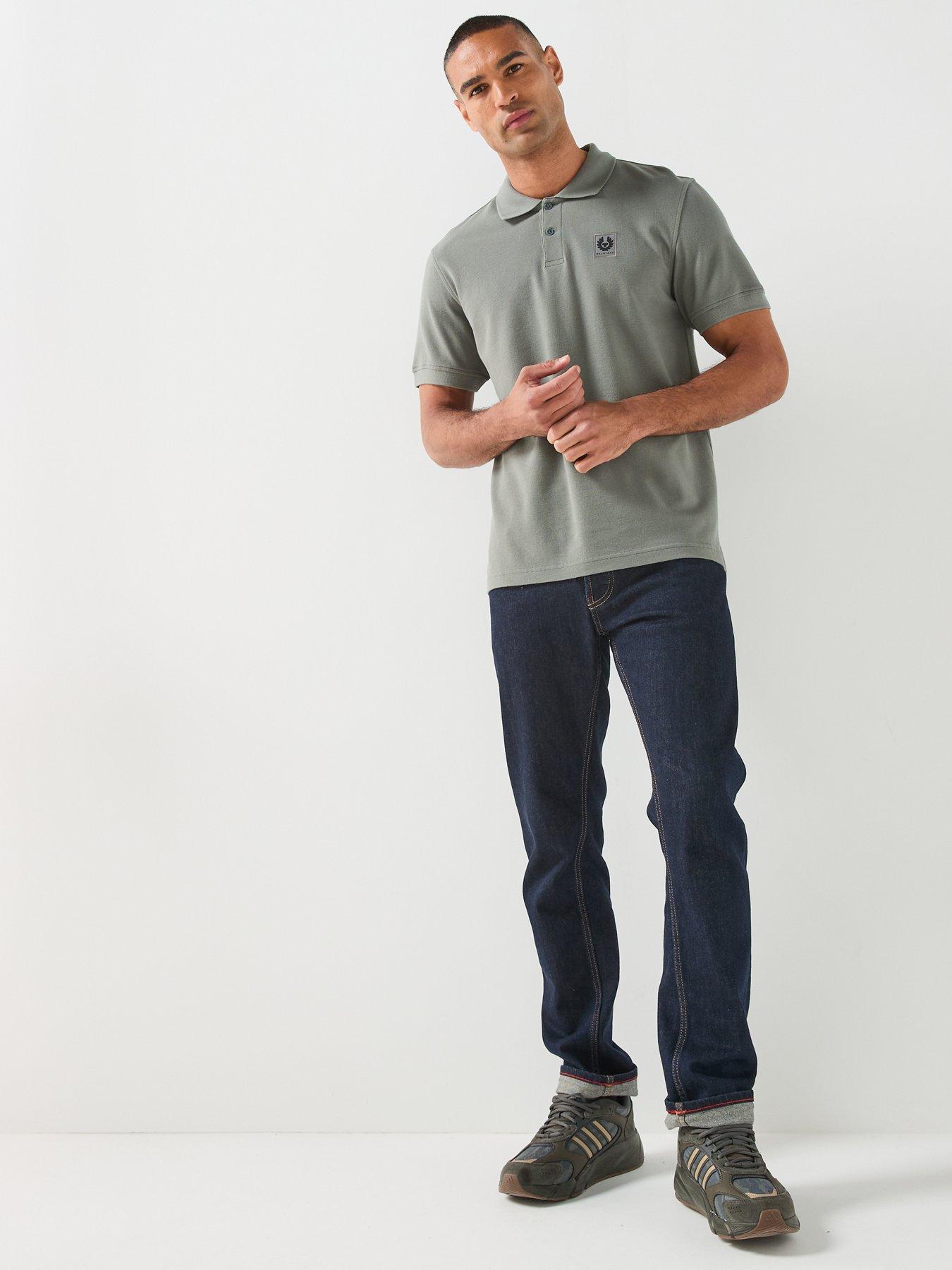 Image 3 of 6 of Belstaff Logo Patch Regular Fit Polo Shirt - Grey
