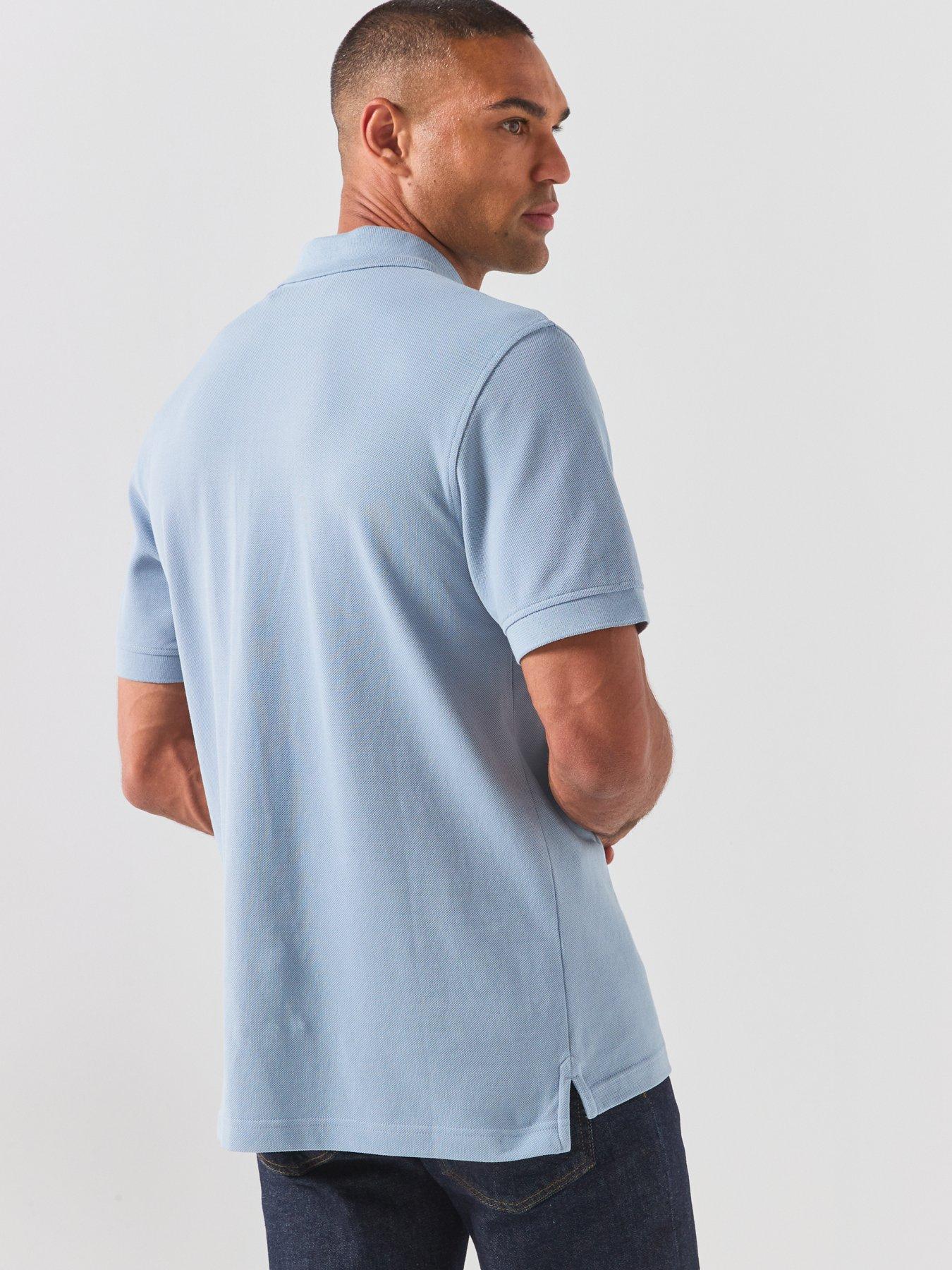 Image 2 of 5 of Belstaff Logo Patch Regular Fit Polo Shirt - Light Blue