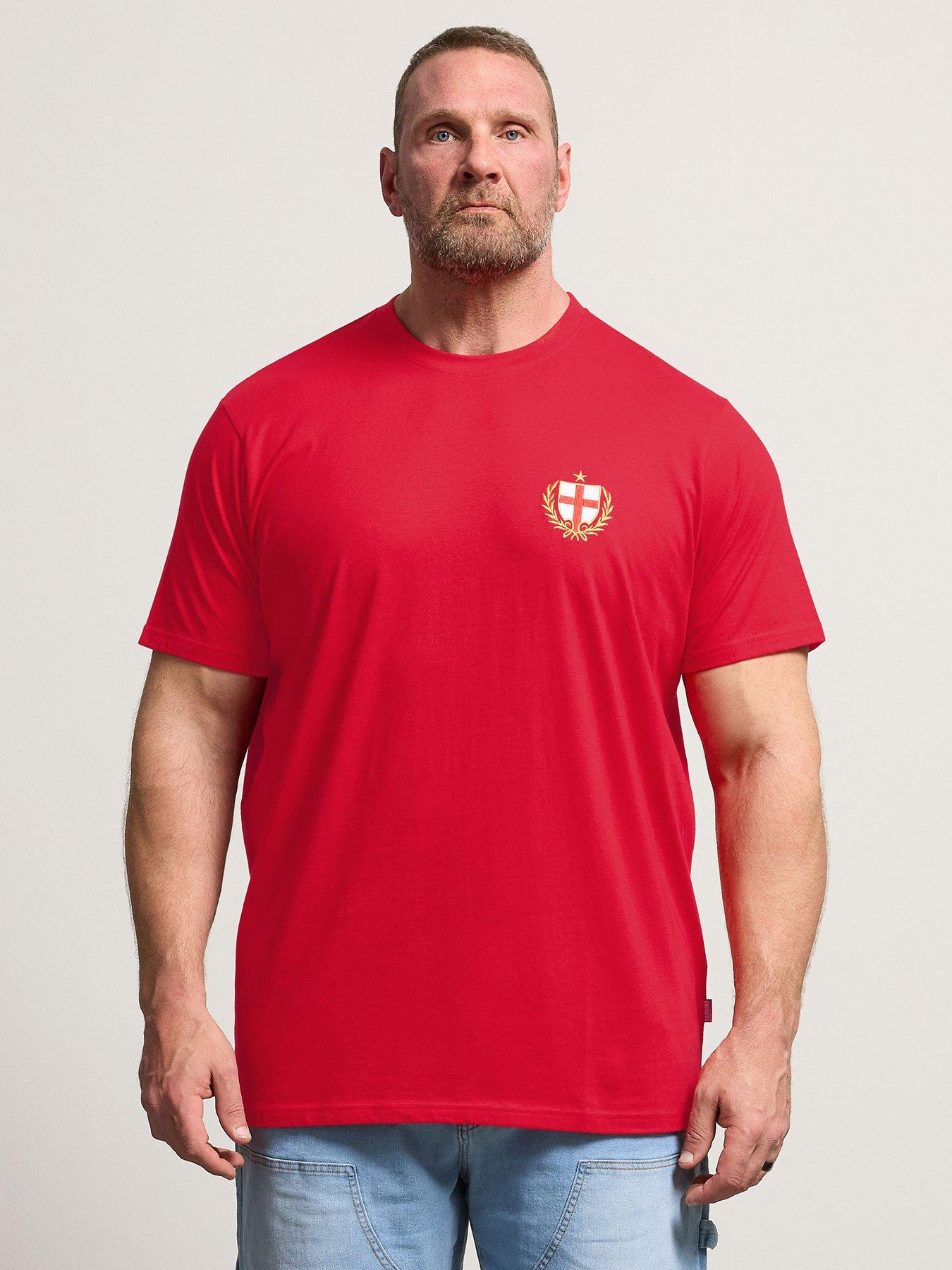 BadRhino England Crest T-Shirt, Red, Size 7-8Xl, Men