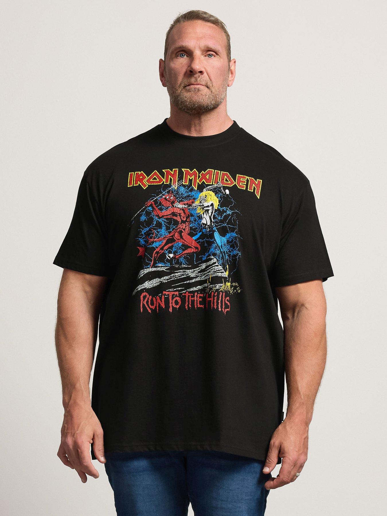 BadRhino Iron Maiden Run To Hills T-Shirt (Extra Long), Black, Size 1Xl, Men