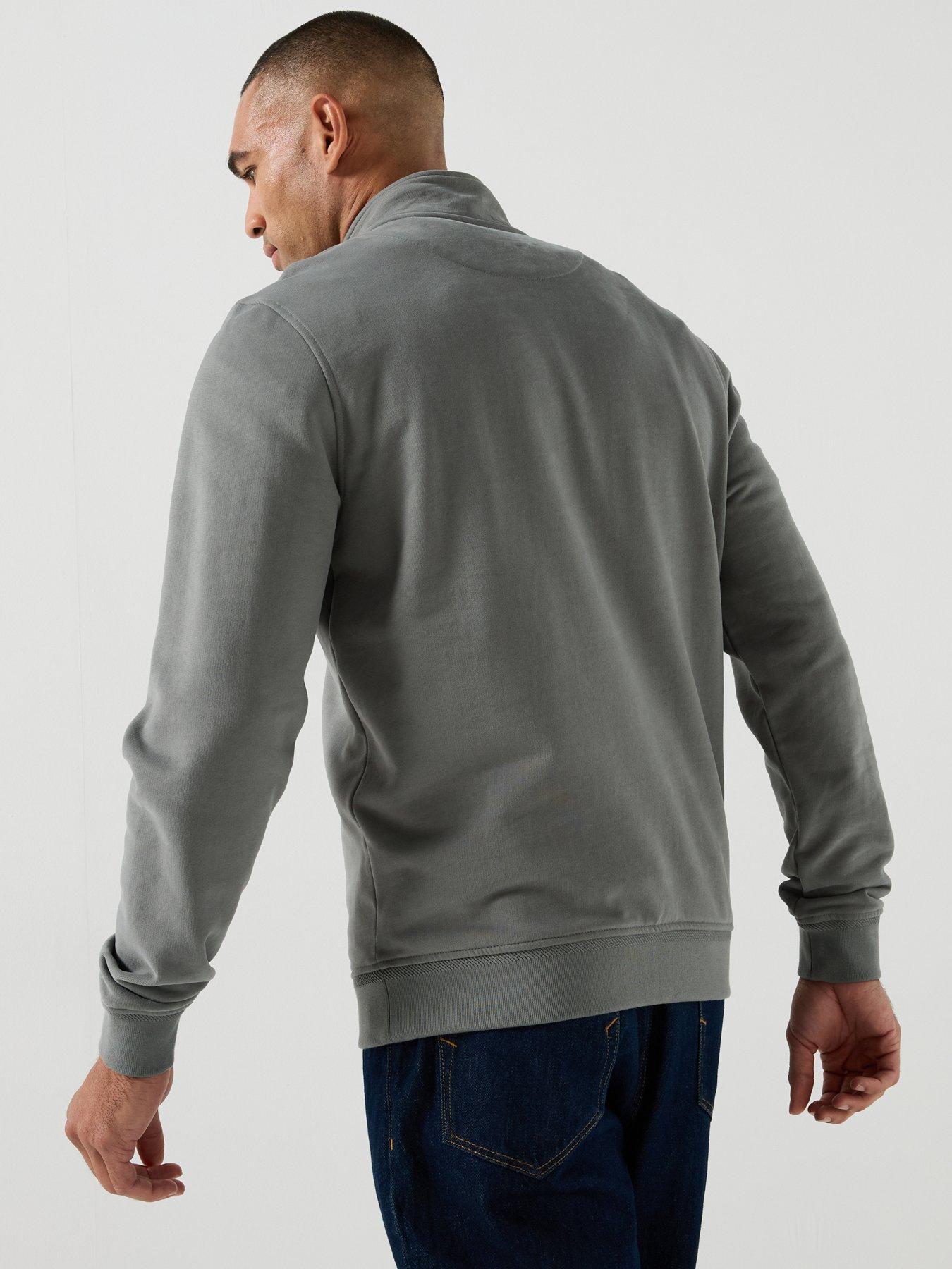 Image 2 of 6 of Belstaff Left Chest Patch Logo Regular Fit 1/4 Zip Sweatshirt - Grey