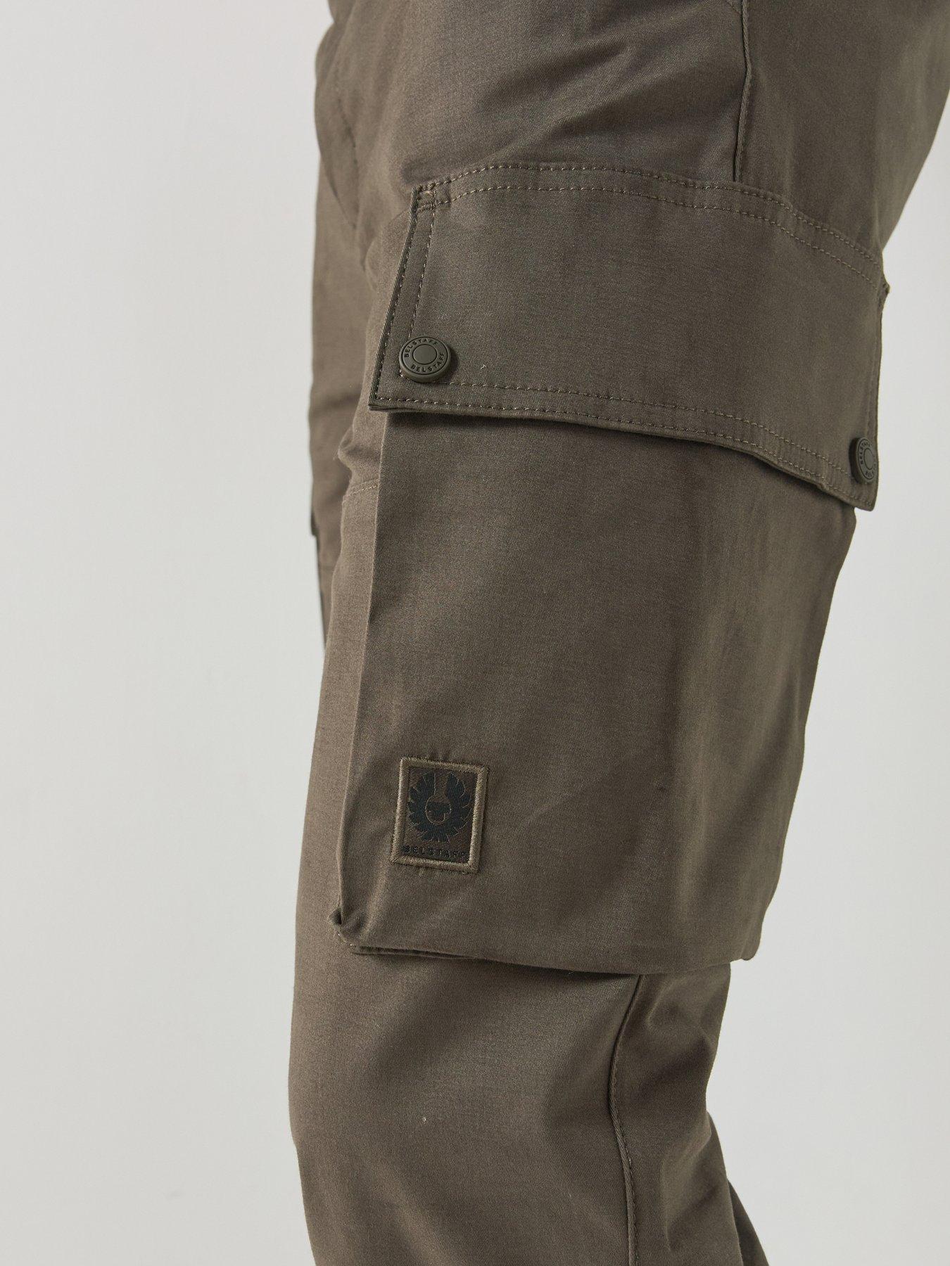 Image 6 of 6 of Belstaff Mens Route Stretch Cotton Cargo Trousers - Dark Khaki