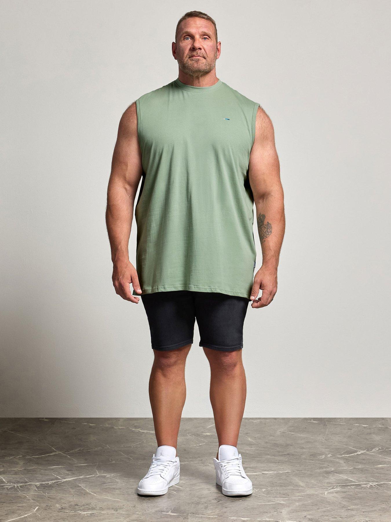 Image 3 of 4 of BadRhino 5 Pack Muscle Vests Extra Long - Green