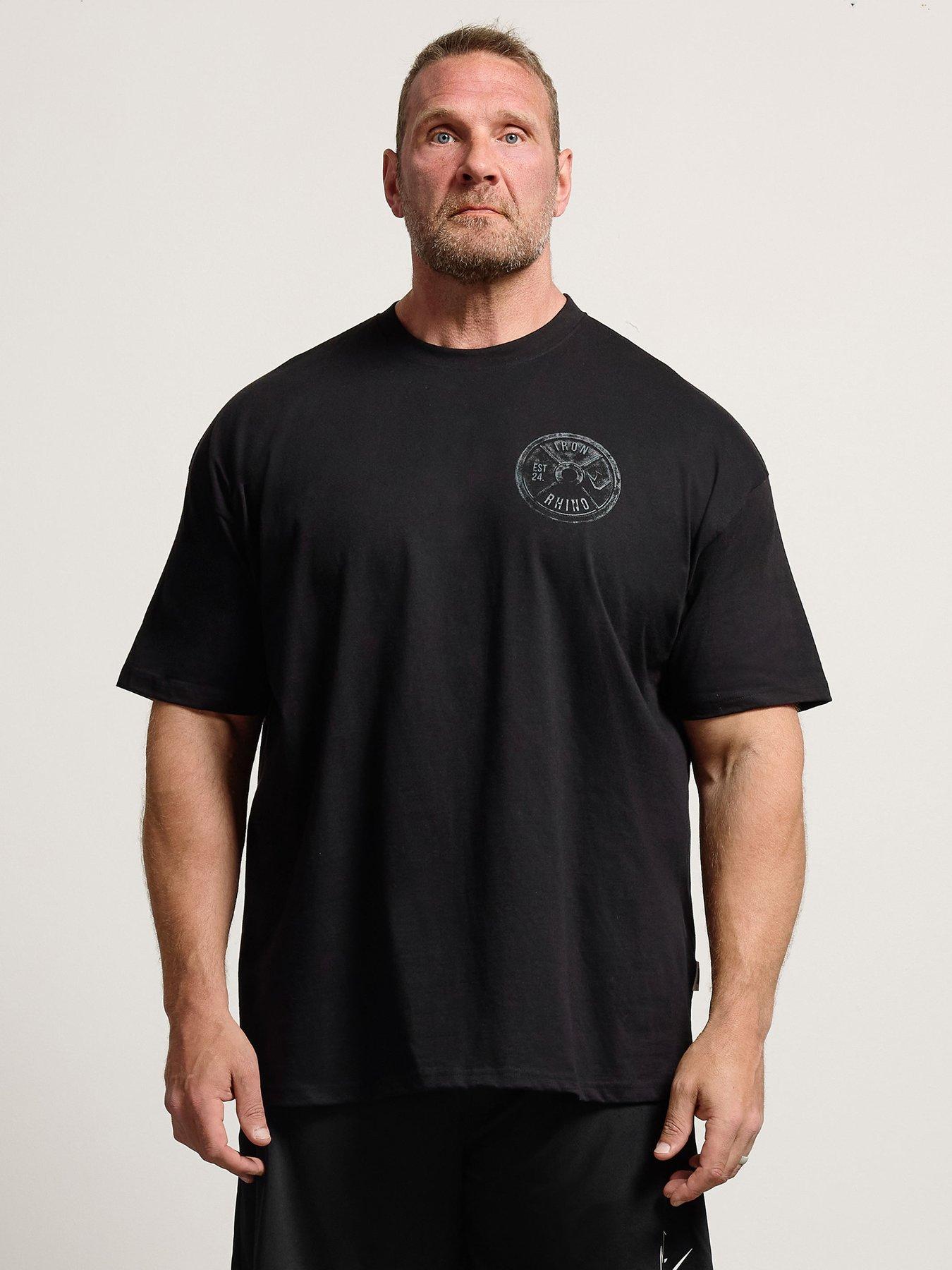 BadRhino Ironrhino Weight Plate T-Shirt, Black, Size 5-6Xl, Men